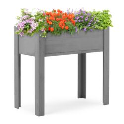 Raised Garden Bed With Legs, Elevated Planter Box For Outdoor Plants Flowers Fruits Vegetable Herb Growingg - Gray