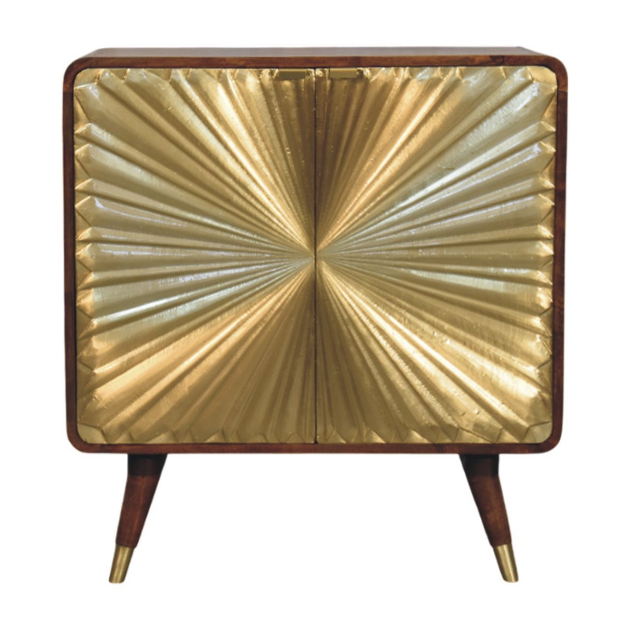 Avora - Brass Embossed 2 Door Cabinet - Brown / Golden - Image 2