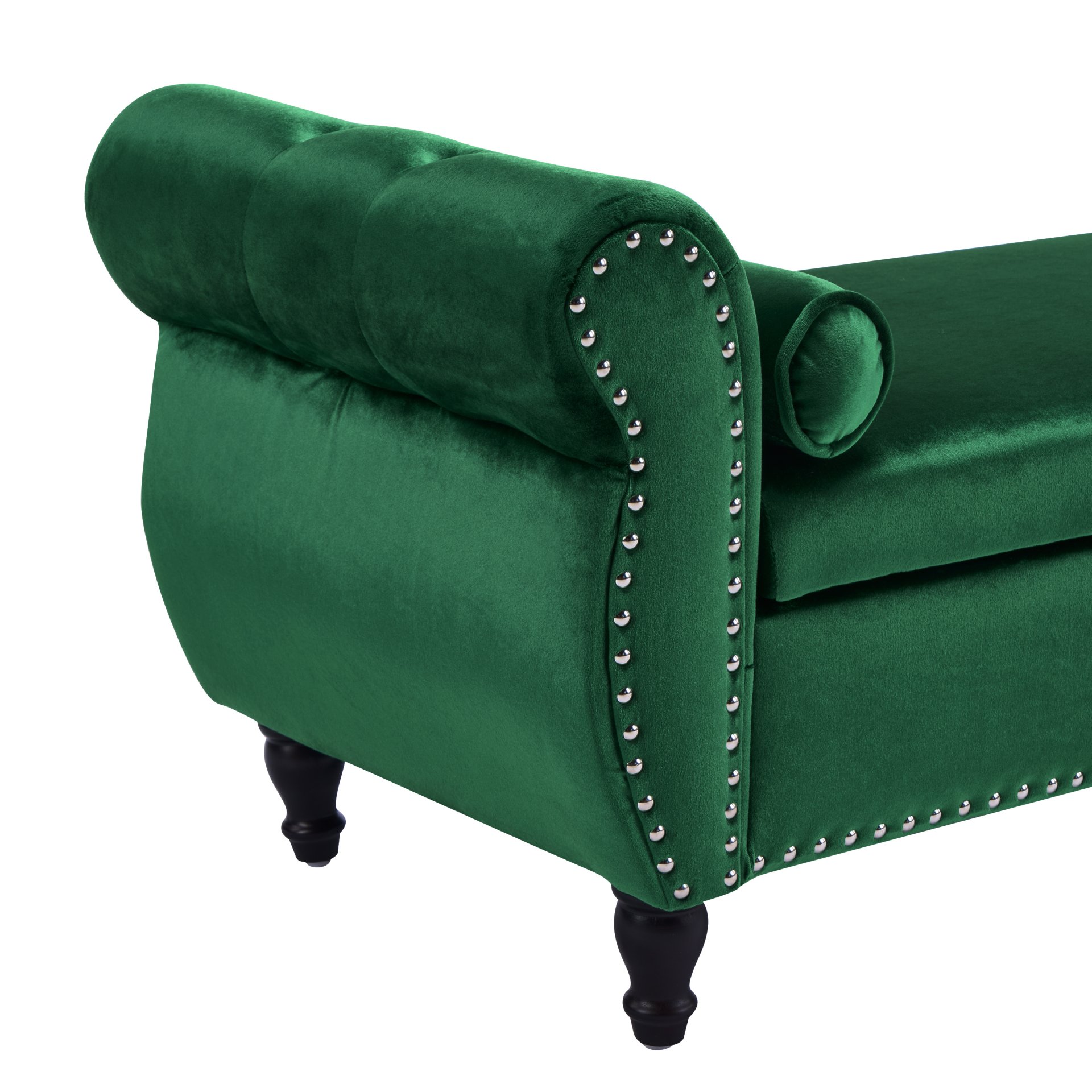 Multifunctional Storage Ottoman Bench With 1 Pillow - Emerald - Image 5