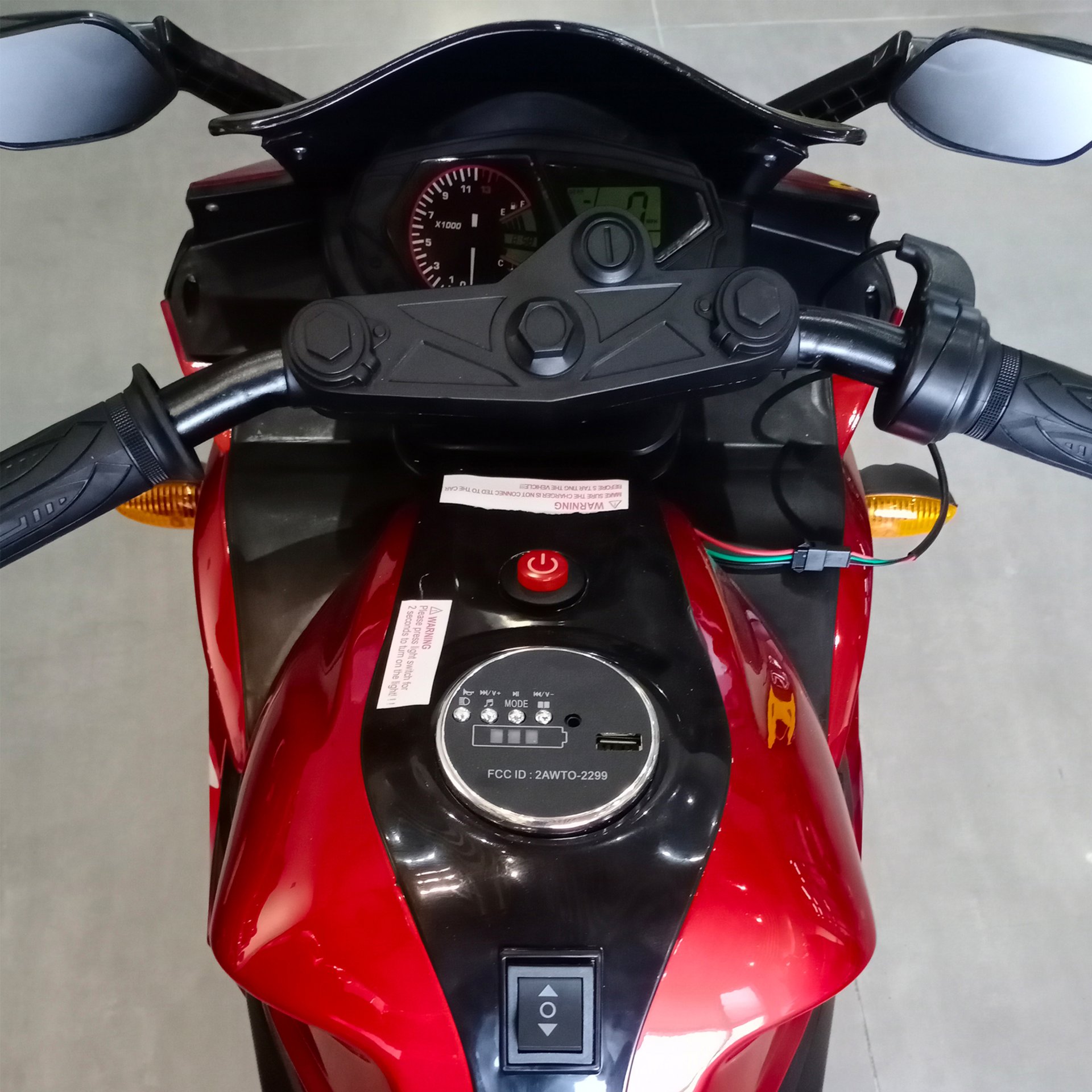 Kids 12V Motorcycle With Training Wheels, Manual Throttle, And Lighting Wheels For Boys And Girls Ages 3-6 - Red - Image 8