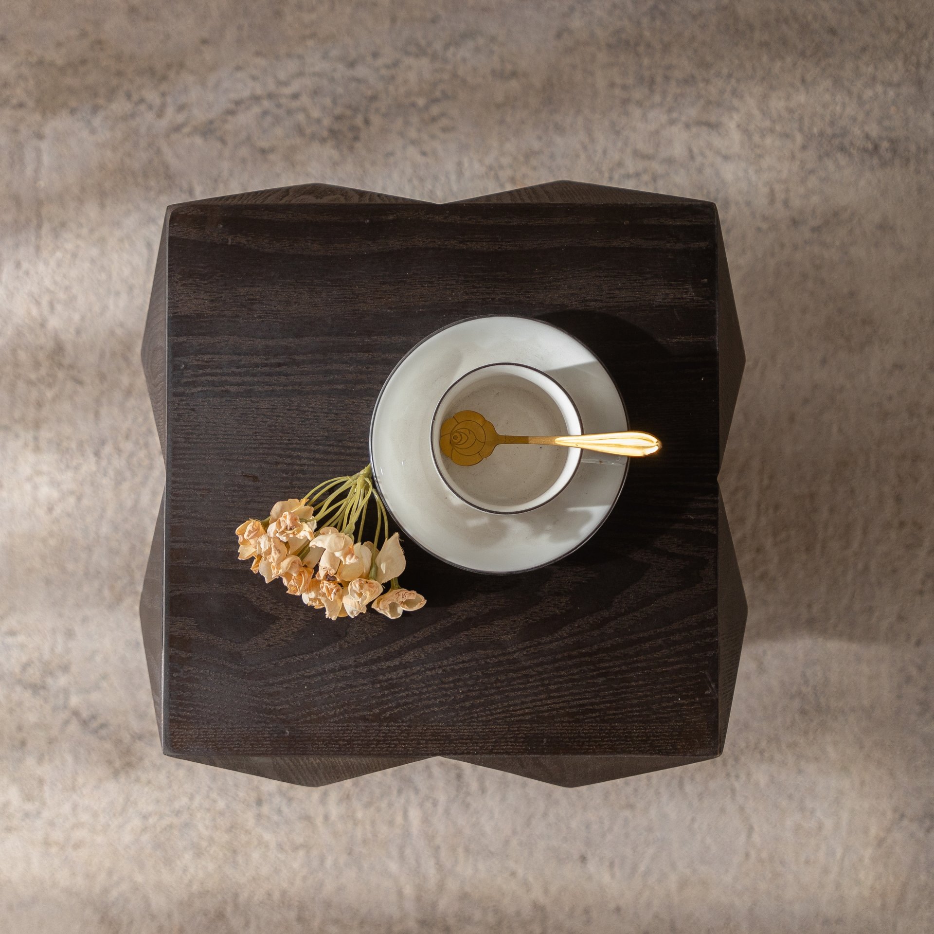 Side Table With 3D Embossed Pattern Design - Brown - Image 7