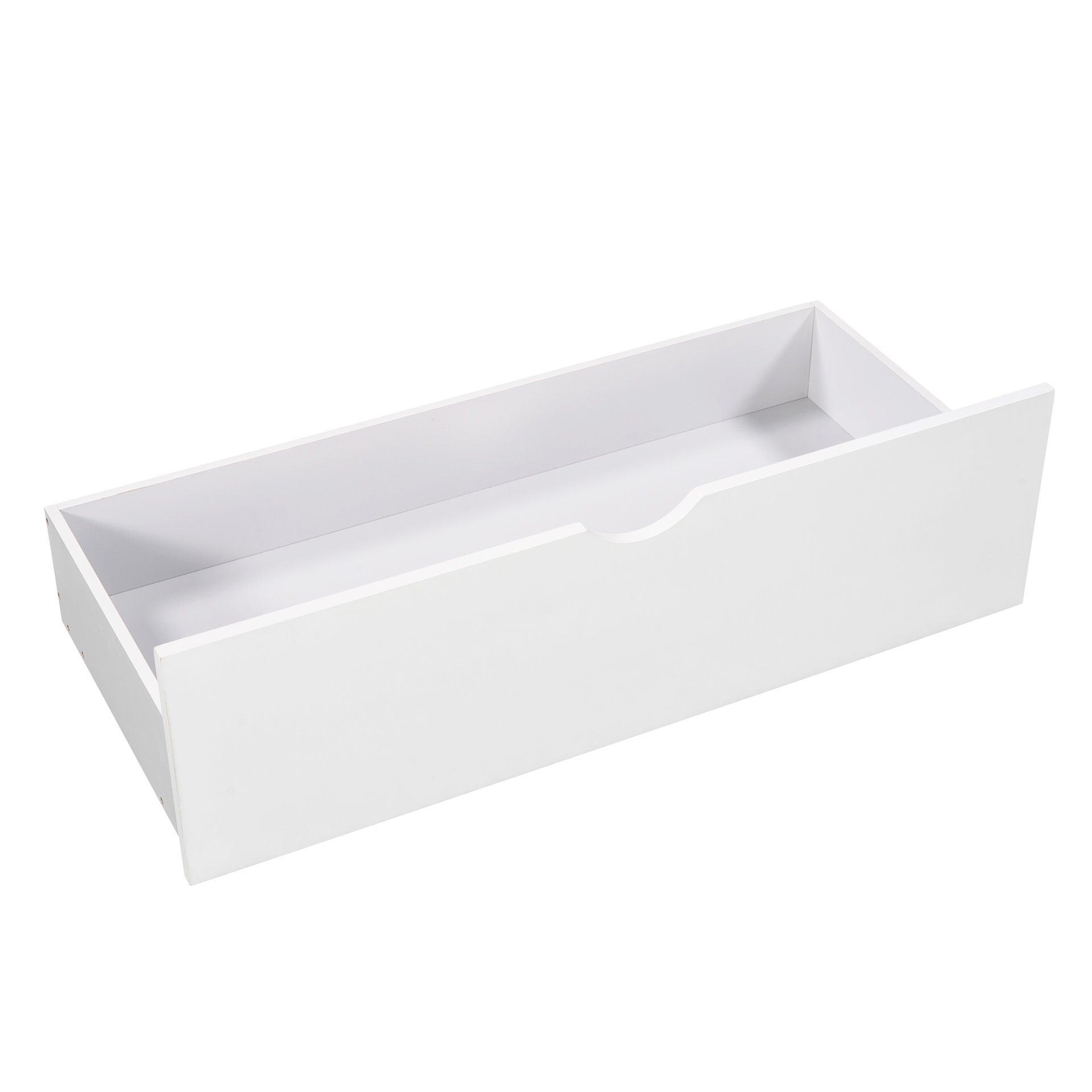 L-Shaped Platform Bed With Trundle And Drawers Linked With Built In Desk, Twin - White - Image 16