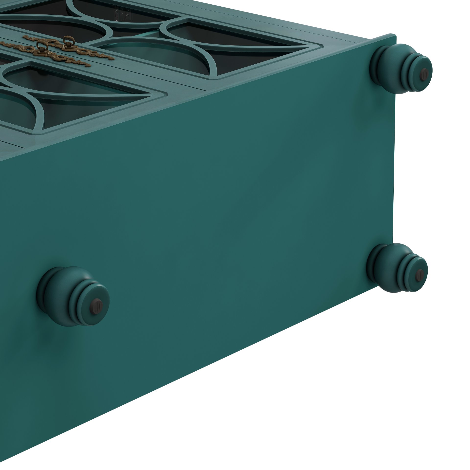 Elegant 4 Door Cabinet With Tempered Glass Doors - Dark Green - Image 13