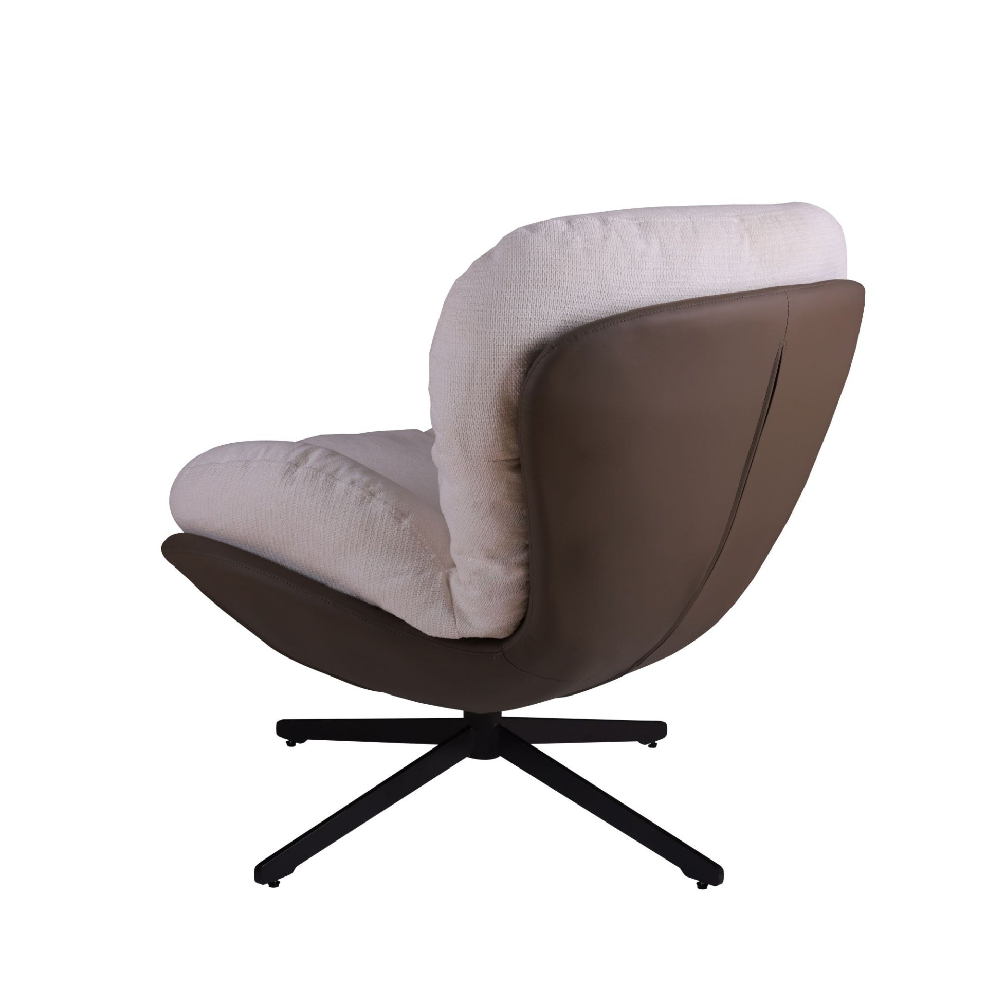 360° Swivel Office Chair, Modern Chenille Chair With And Metal Base Frame, No Wheels, Accent Chair - White - Image 14