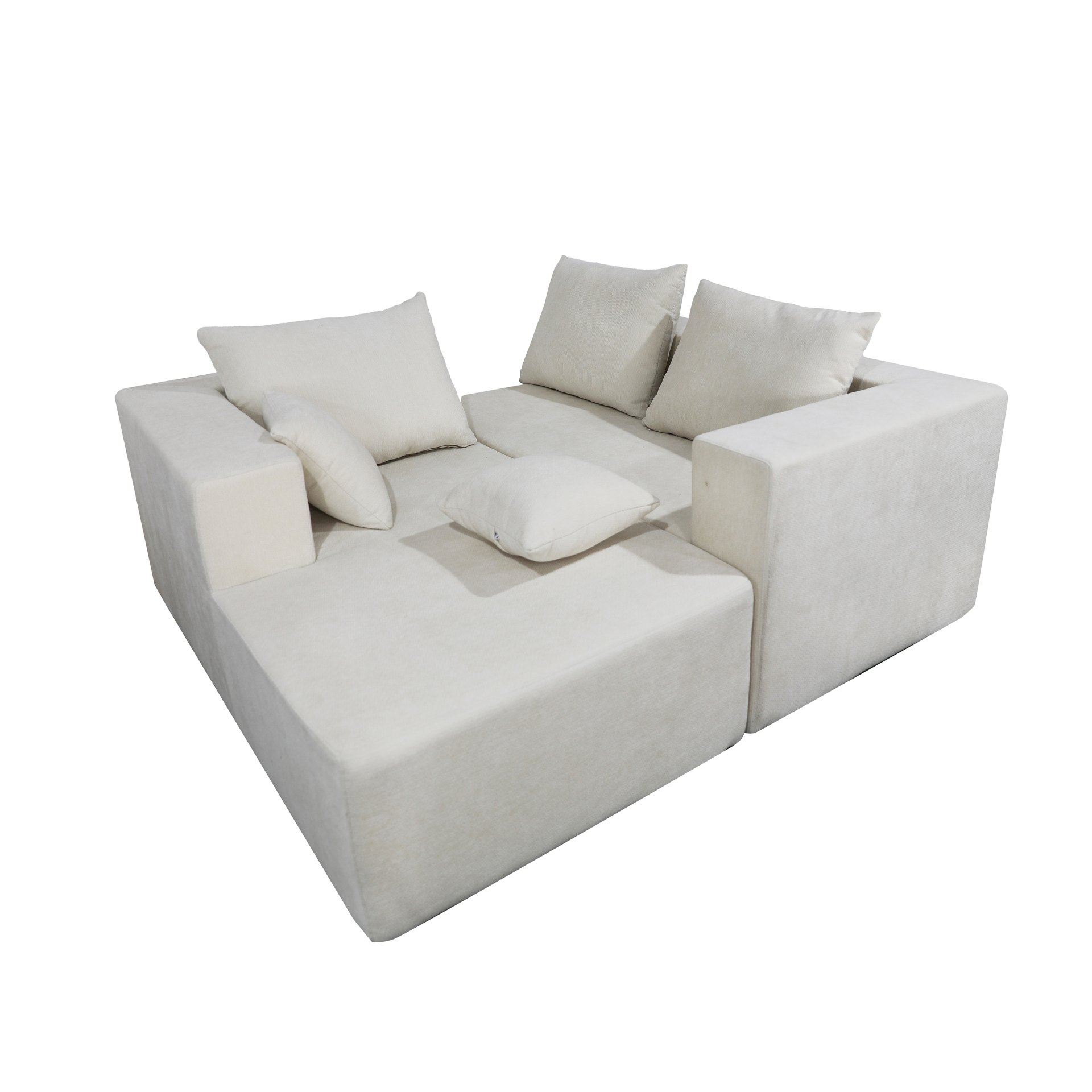 Corner Combination Sofa Sectional Couch, Modular Design For Living Spaces - Beige - Image 14