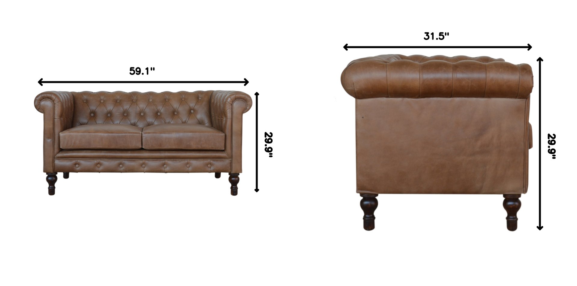 Buffalo - Leather Chesterfield Sofa - Brown - Image 10