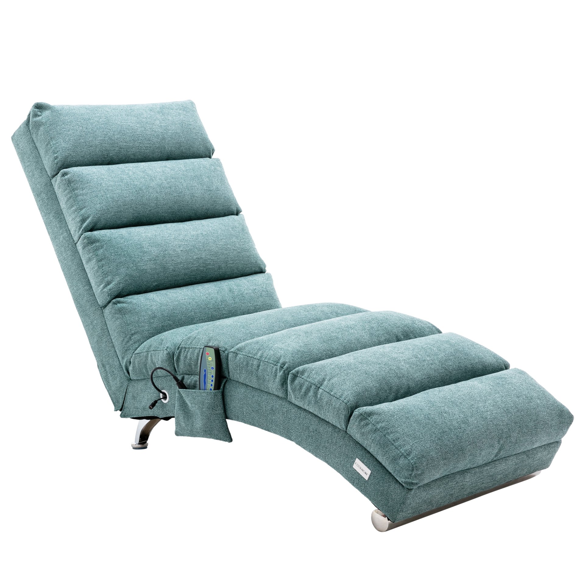 Ergonomic Electric Massage Chaise Lounge With Remote Control, 5 Modes For Relaxation - Teal - Image 19