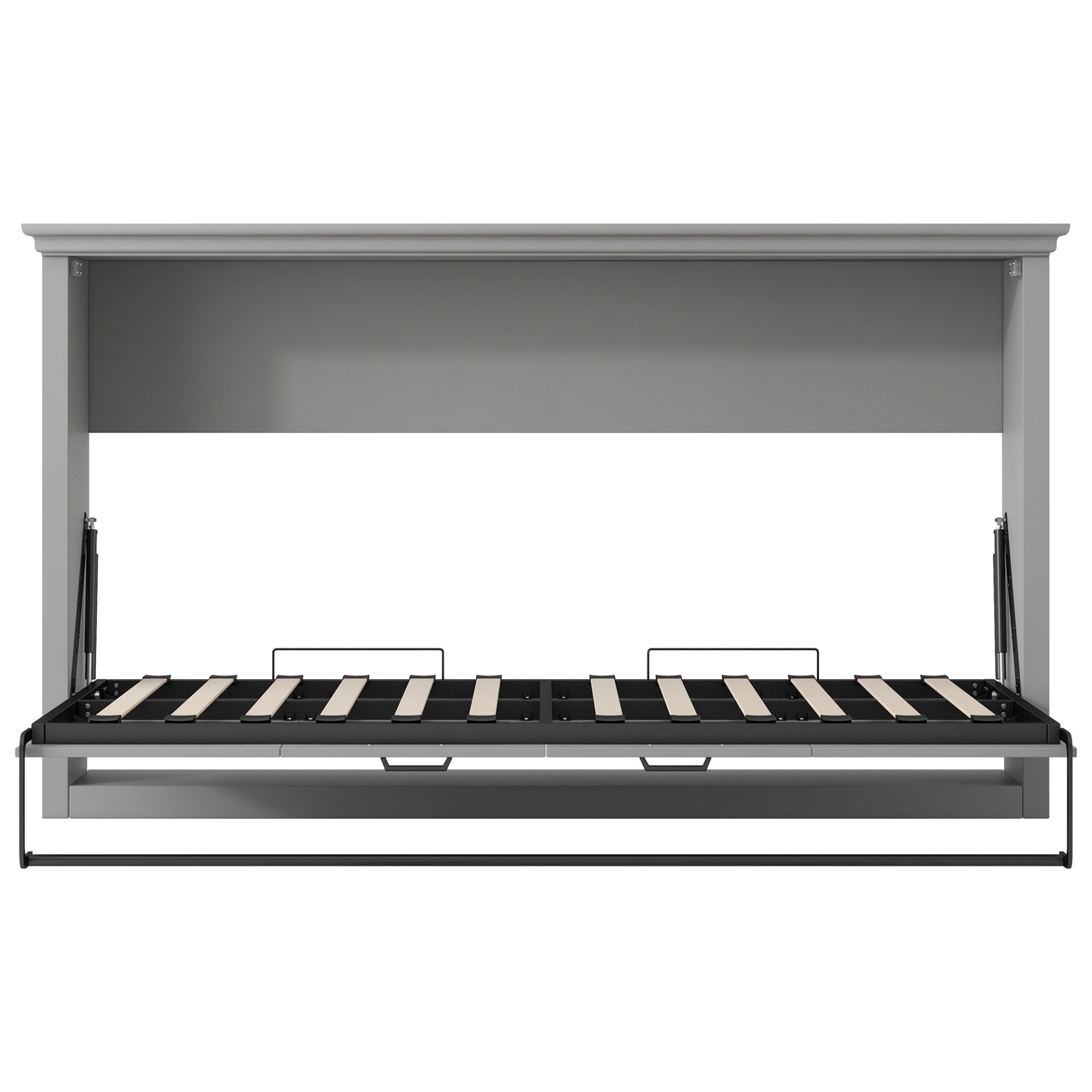 Twin Size Murphy Bed With Cabinet Storage - Gray - Image 11