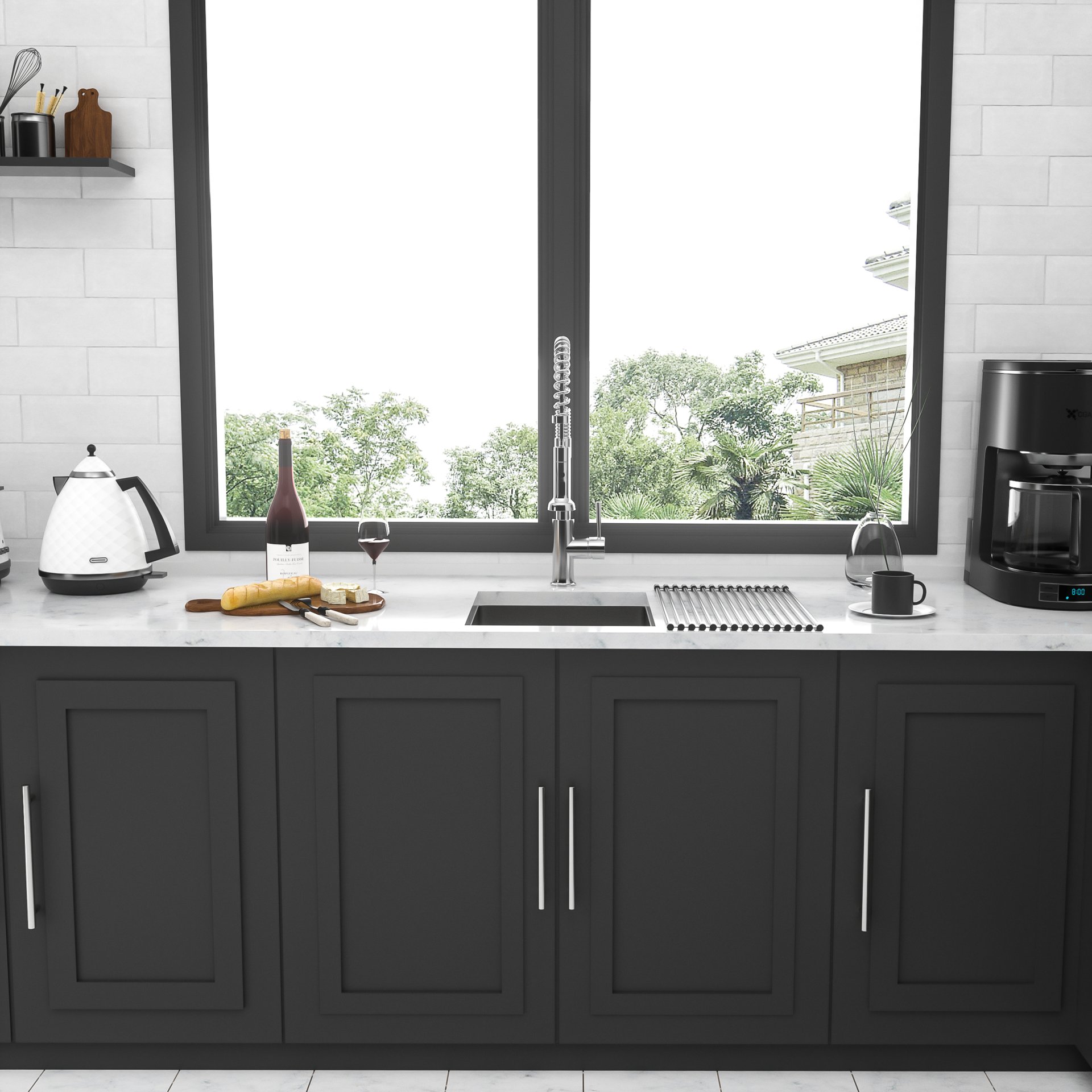 Undermount 13" Kitchen Sink 16 Gauge 9" Deep - Brushed Nickel - Image 5