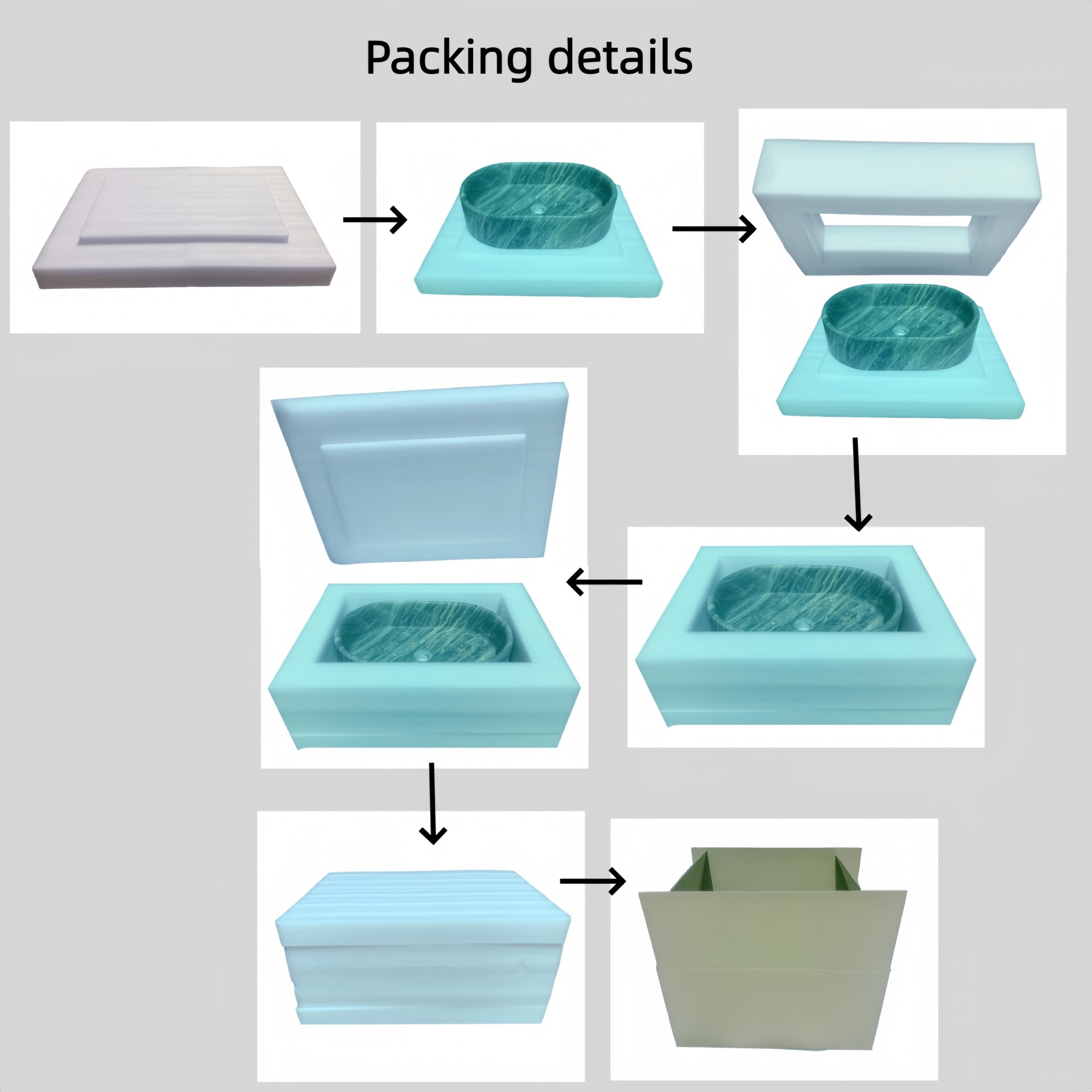 Vessel Sink, Semi Polished Surface, Genuine Real Marble, Oval Shape - Gray - Image 12