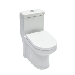 1 Piece Toilet For Bathroom, Dual Flush 1.1 / 1.6 Gpf, Soft Closing Seat - White