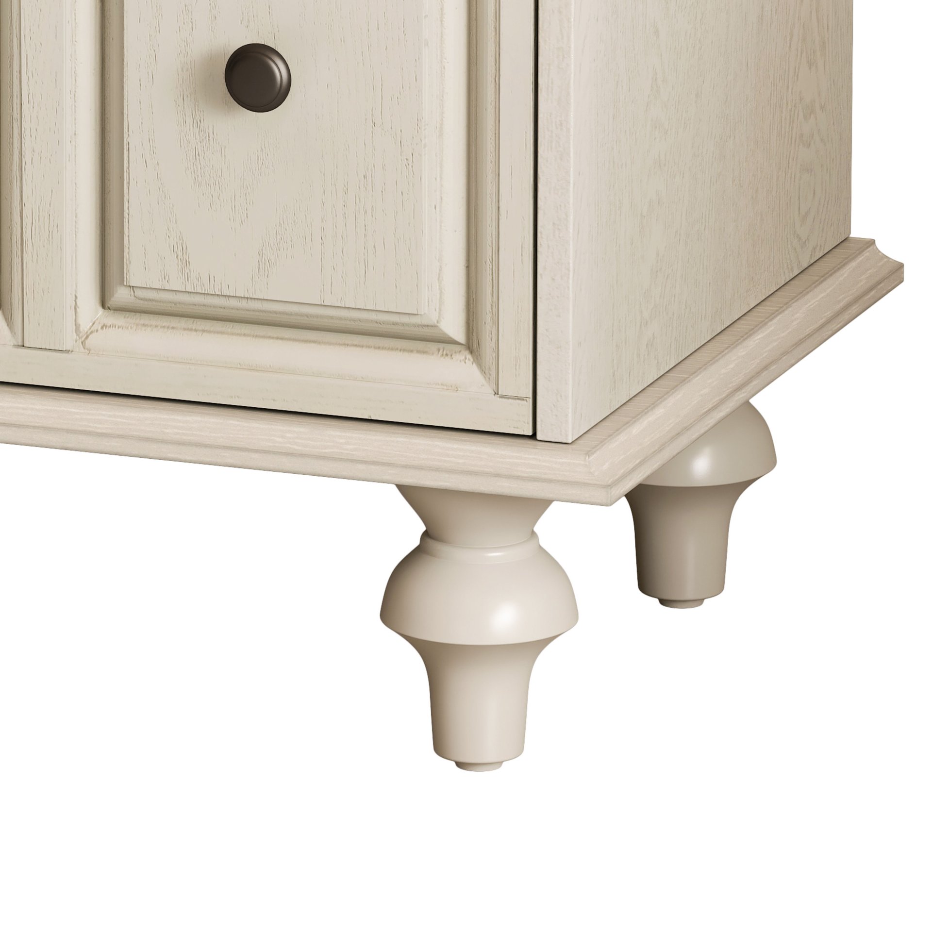 Nightstand With 2 Drawers And Roman Column Legs (Set of 2) - Antique White - Image 13