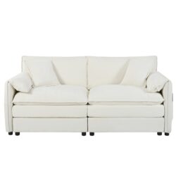 Modern Oversized Chenille Loveseat Sofa With Deep Seat And Diy Combination - Beige