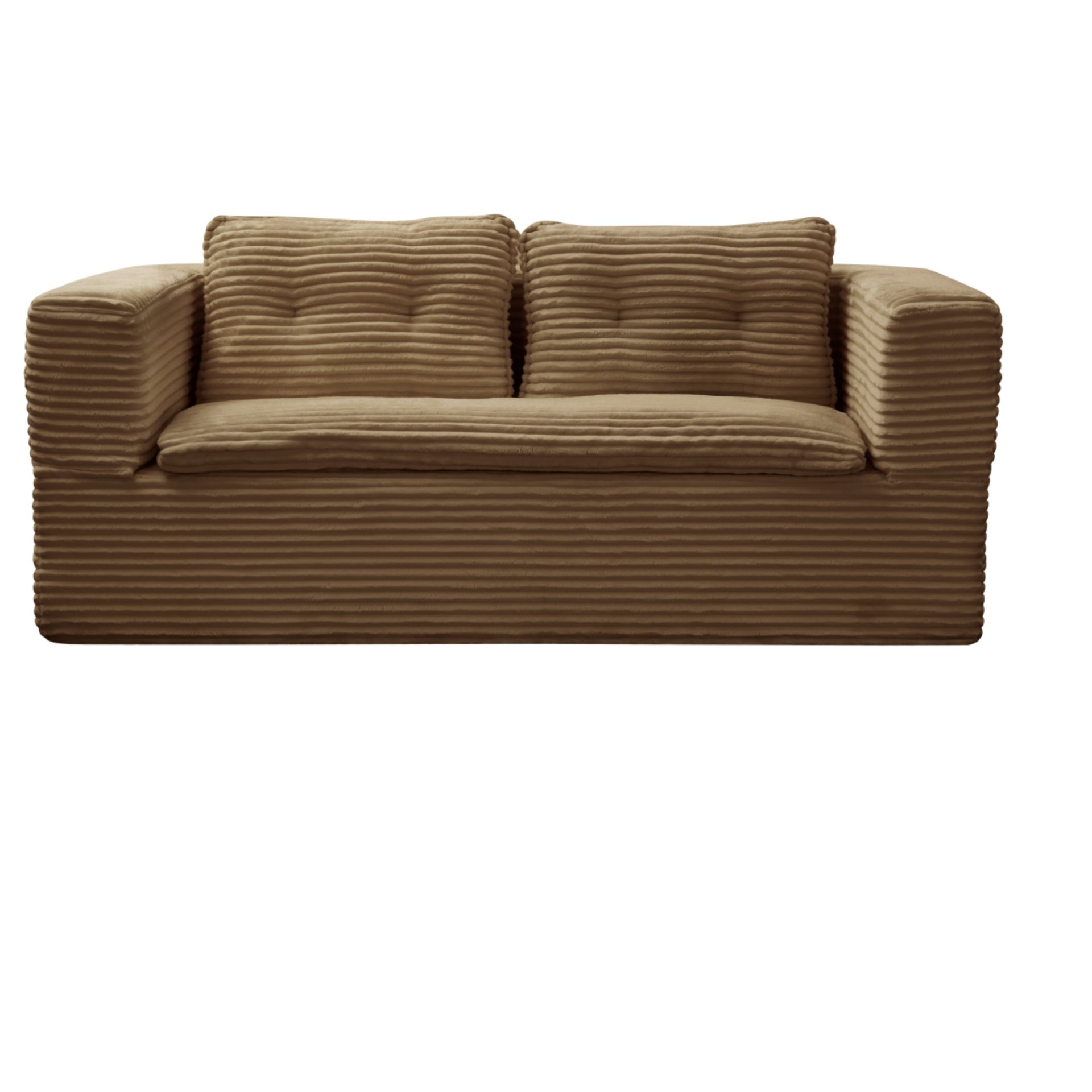 Multi Functional Sectional Sofa Bed With Independent Chaise Lounge And Functional Blanket - Camel - Image 12