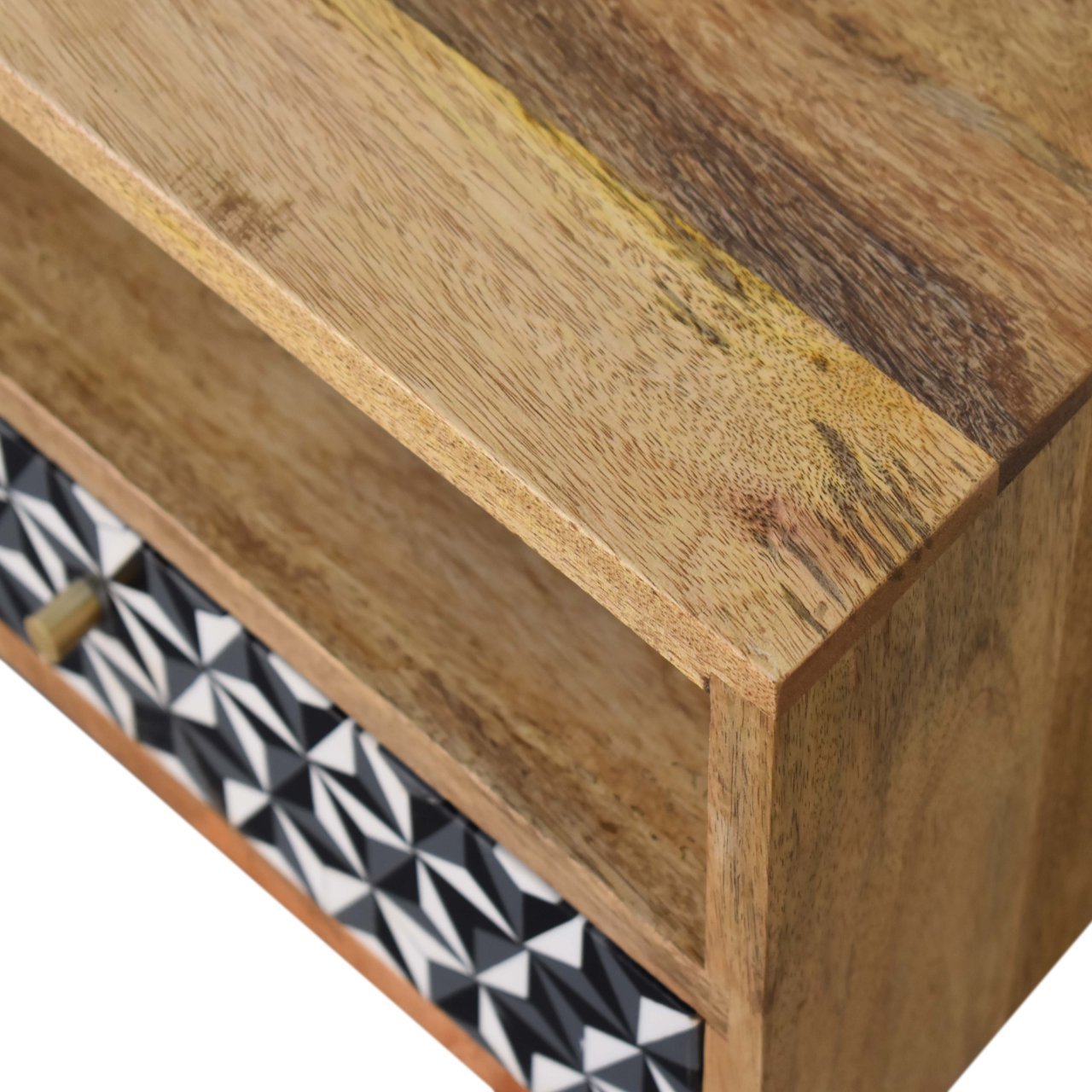Mosaic Nightstand, 1 Drawer - Oak - Image 5