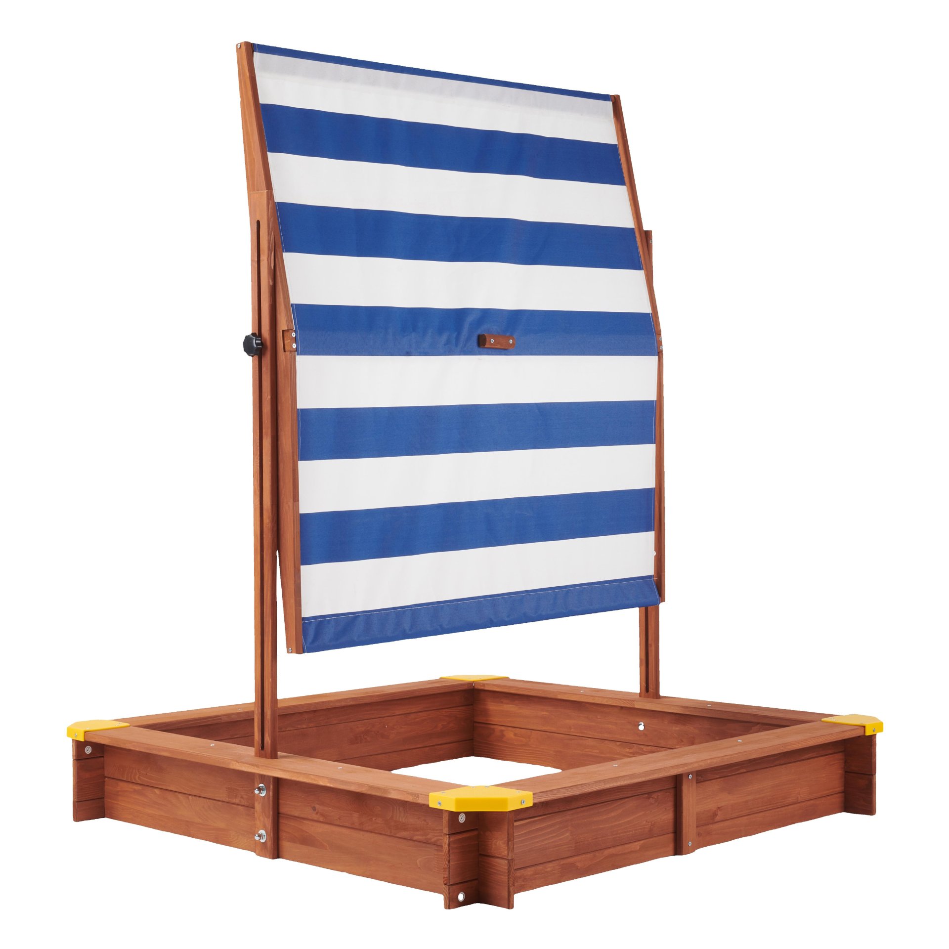 Kids Sandbox With Cover, Sand Box With Adjustable Canopy, Large Outdoor Cedar Sandpit For Backyard Play - Reddish Brown - Image 13