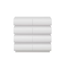 Minimalist Handle Less 8 Drawer Dresser With Wide Storage - White