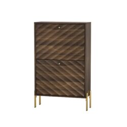 Shoe Cabinet, Freestanding Organizer For Entryway - Walnut