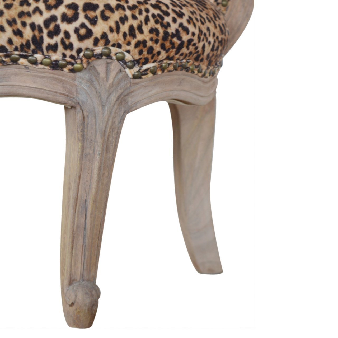 Leopard Print Studded Chair - Brown - Image 7