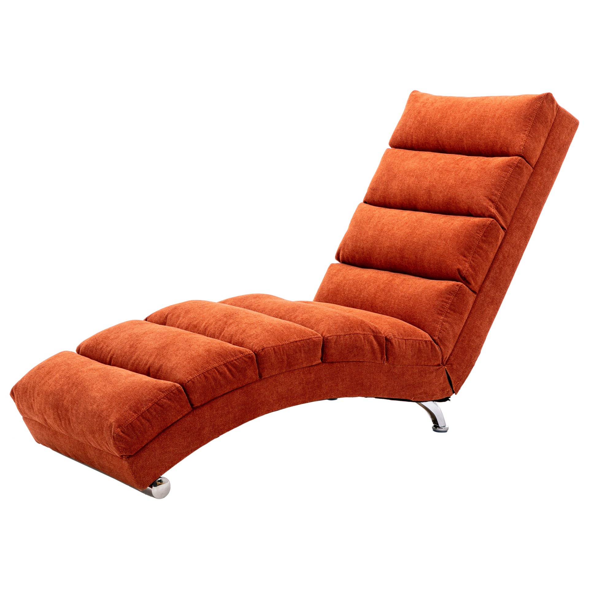 Ergonomic Linen Massage Chaise Lounge With Remote Control, 5 Modes - Orange - Image 16