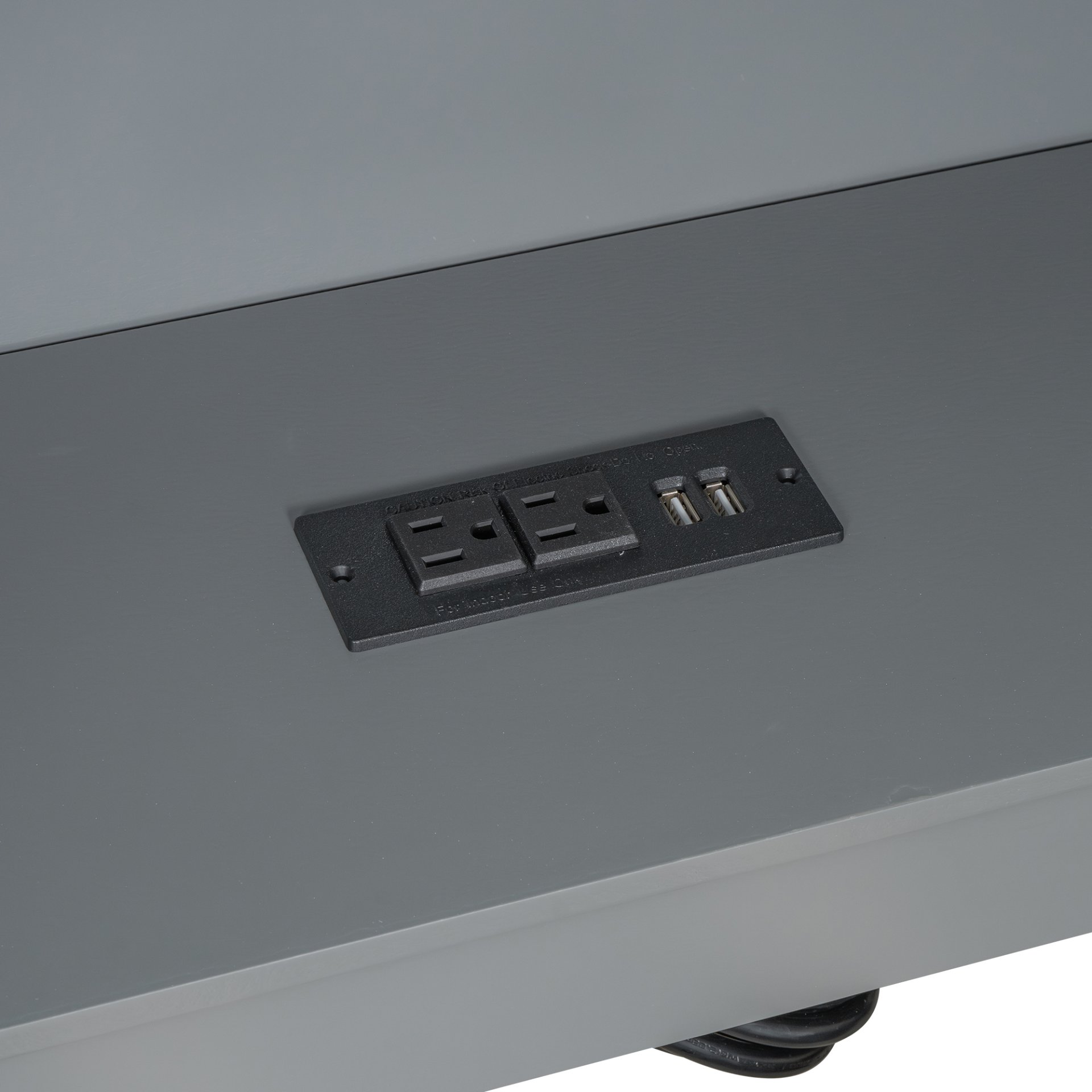 Upholstered Headboard Full Size Platform Bed With Storage Shelves, Drawers, Charging Station - Gray - Image 6