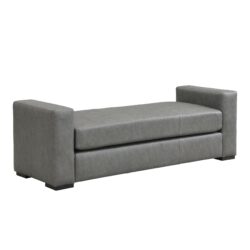 Ottoman With Unique Armrest Design For Living Spaces - Gray