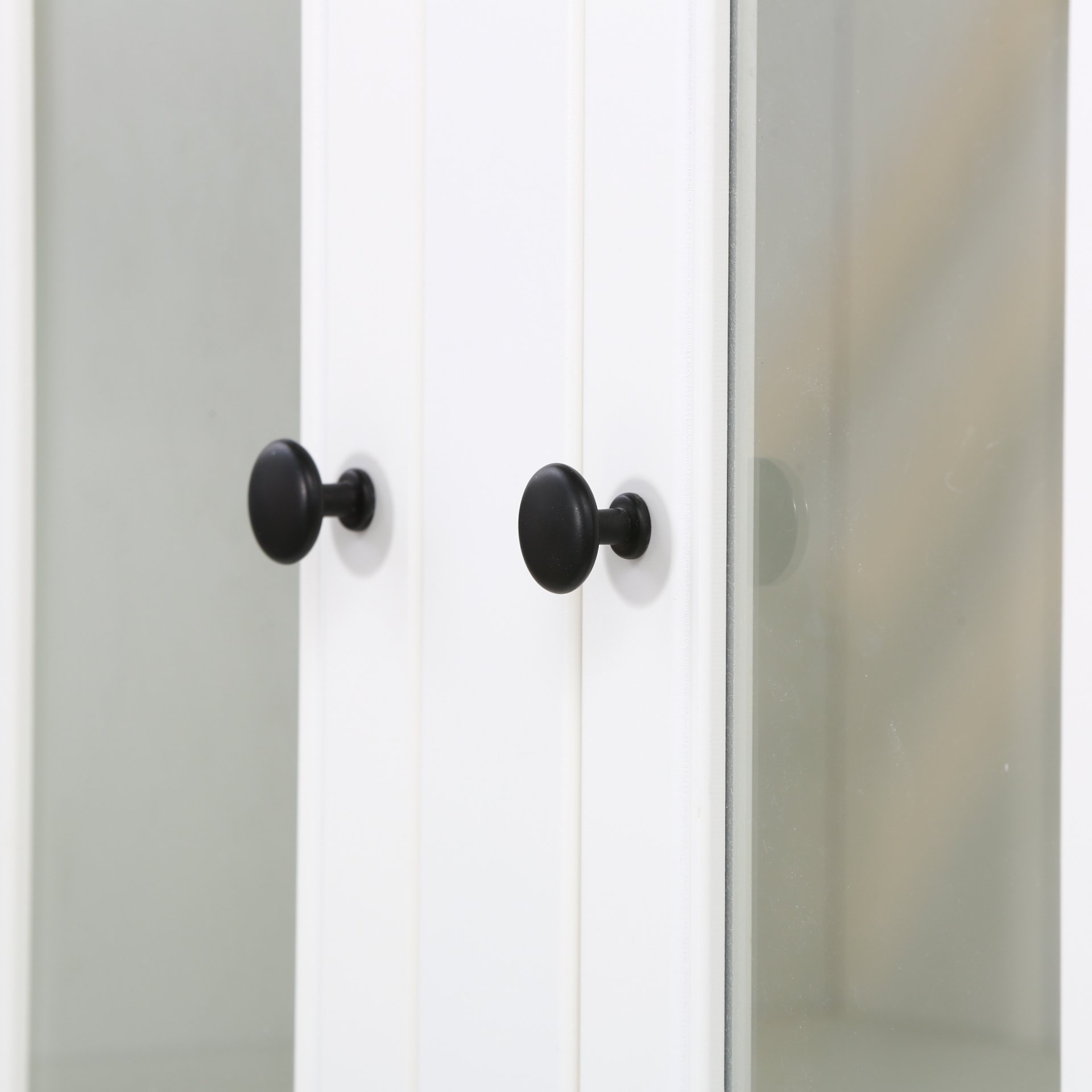 Retro Style Hutch Cabinet With Double Glass Doors, China Cabinet For Home, Office, Or Studio - White - Image 16