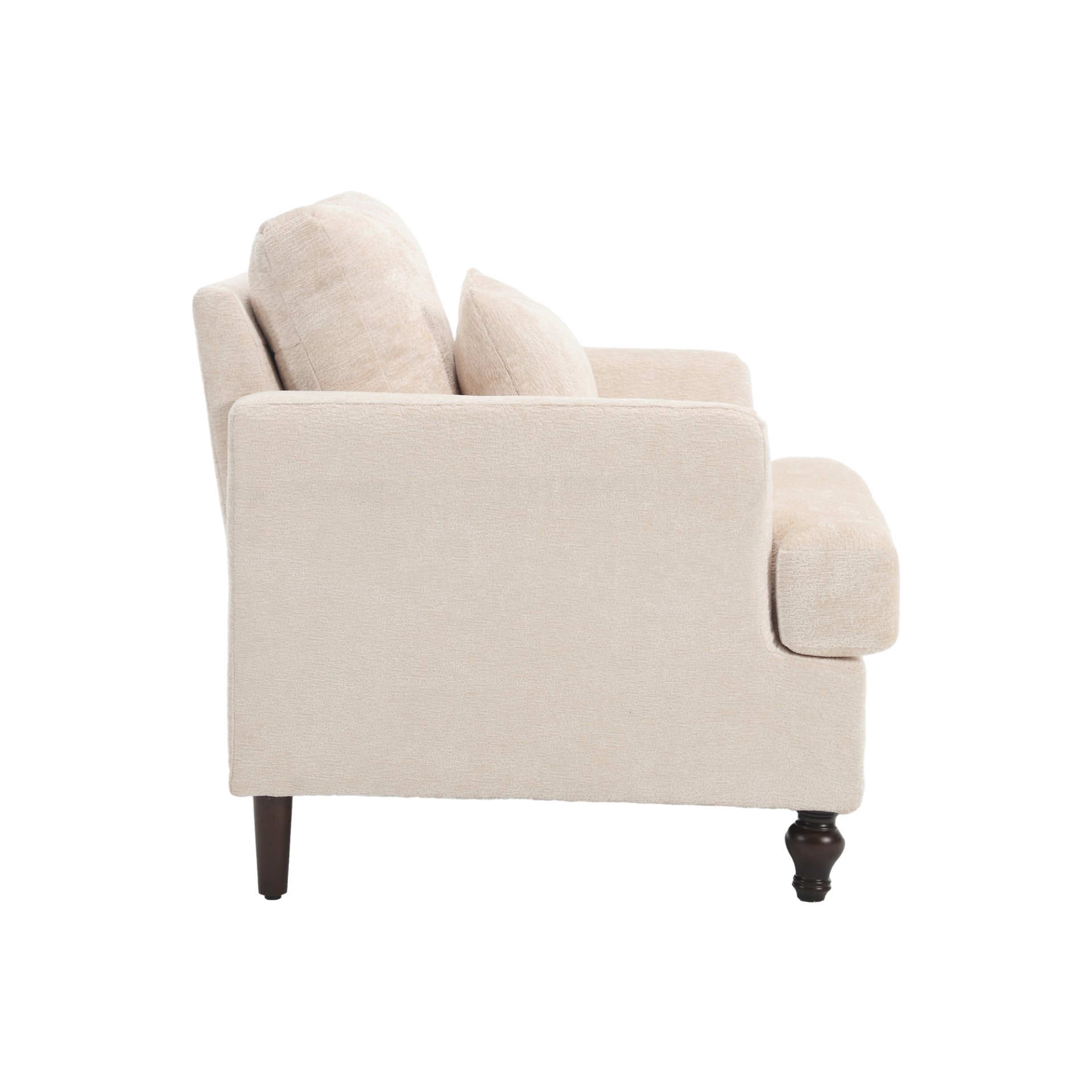 Modern Accent Lounge Chair With Tufted Club Design - Beige - Image 10