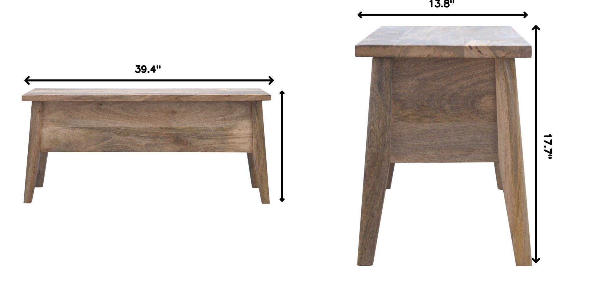 Lid Up Storage Bench - Oak - Image 11