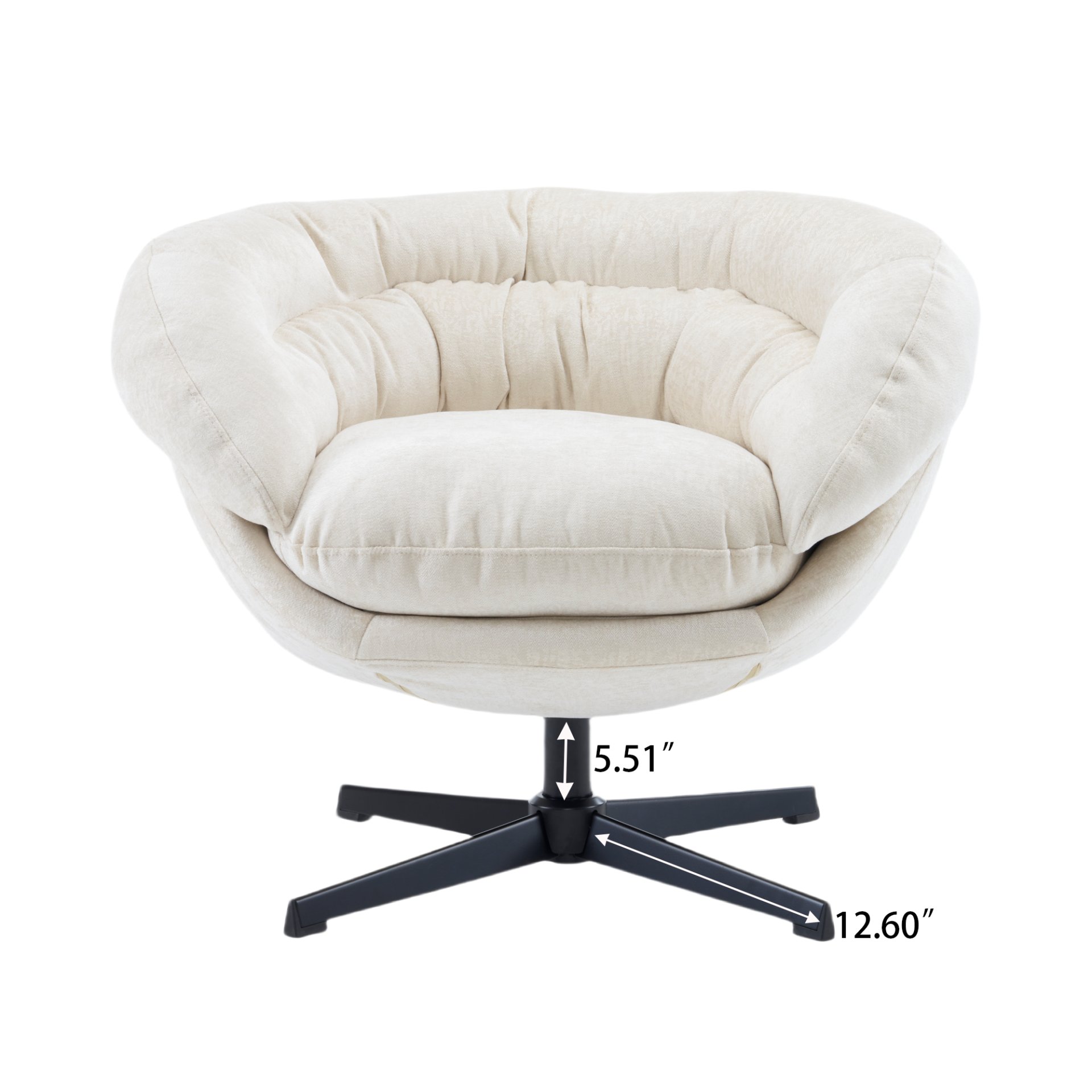 Modern Office Chair With Swivel - Beige - Image 11