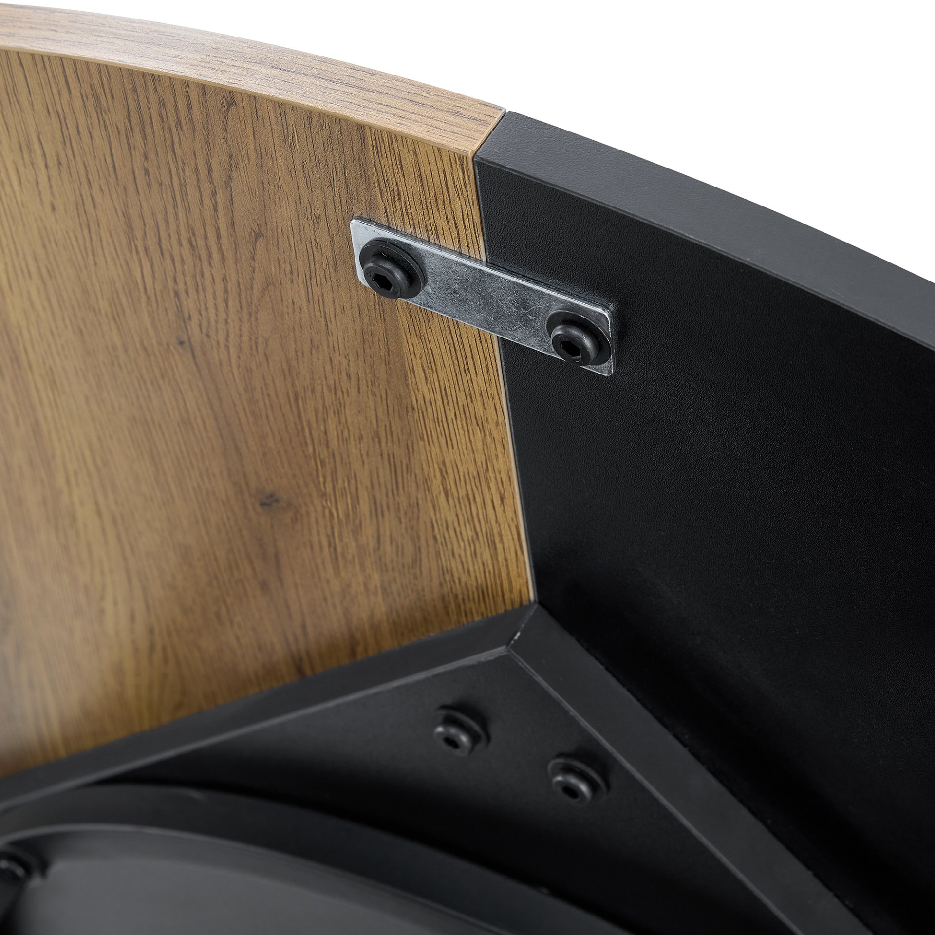 Diameter - Modern Splicing Circular Dining Table Double Layer Storage - Wood / Black - Image 9