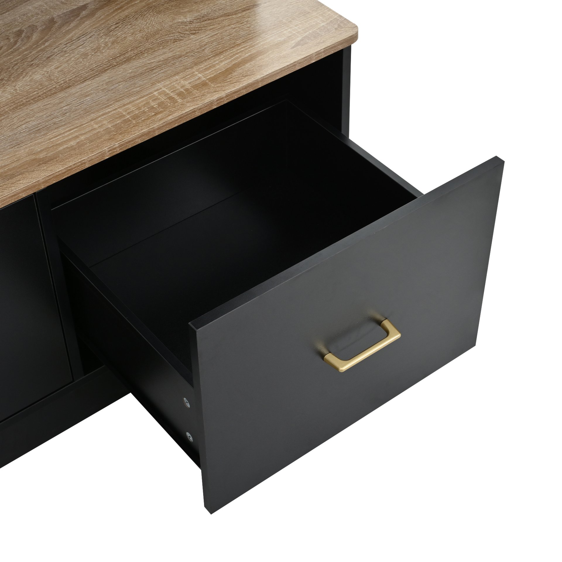 Entryway Hall Tree With Bench And Storage, 5 In 1 Coat Rack, 6 Drawers, 3 Cabinets And 3 Tier Top Storage - Black - Image 12