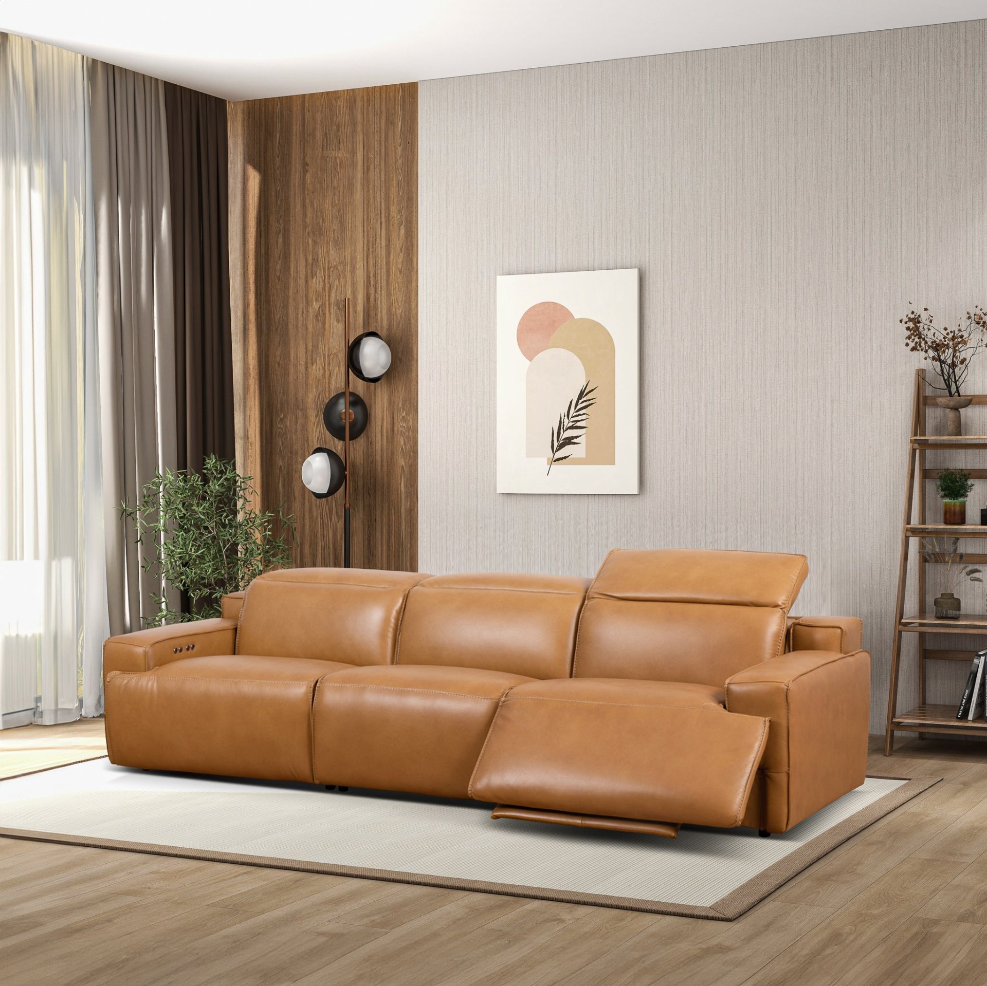 Urbana - Triple Power Recliner Sofa - Tan - Image 9