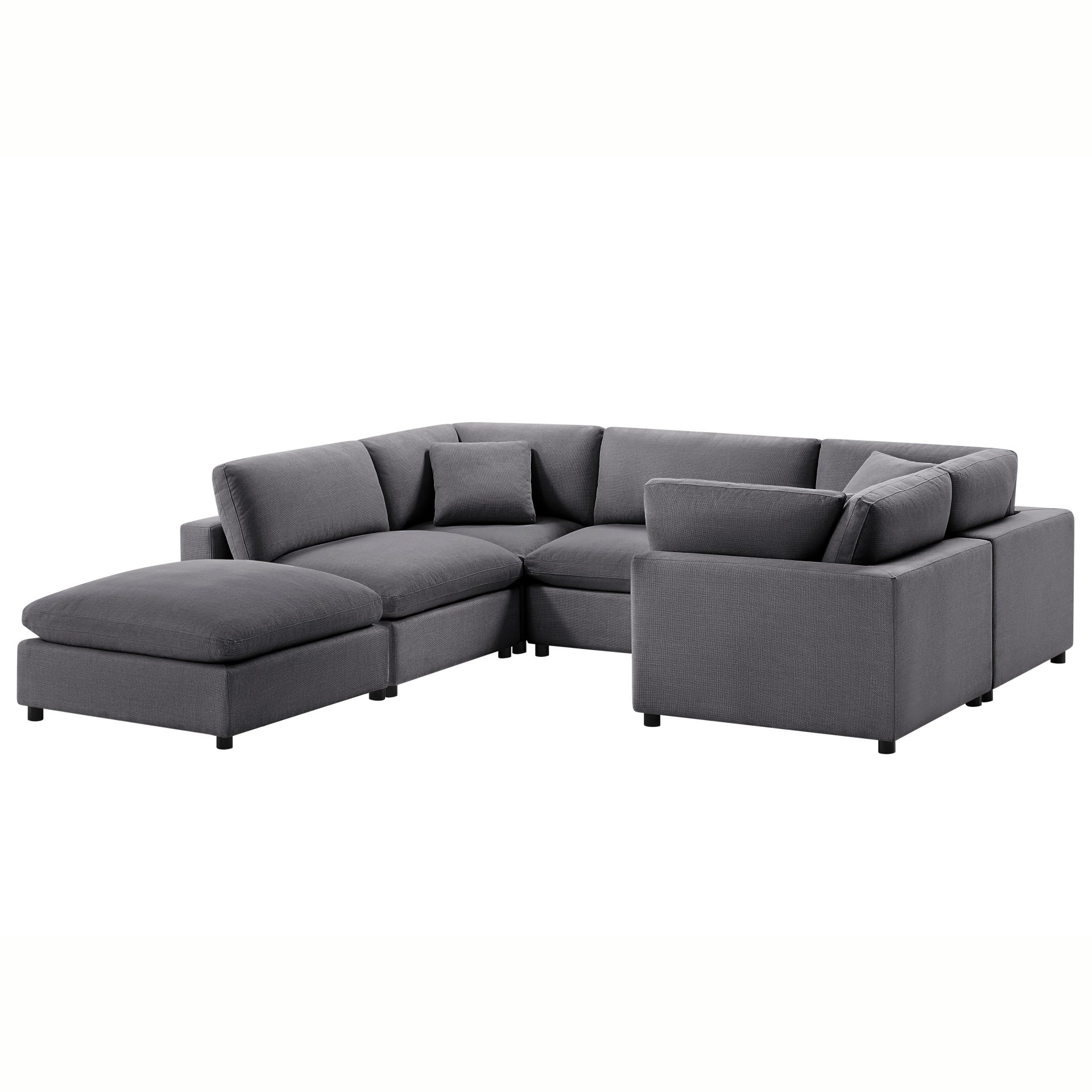 Cassandra - Modular 6 Piece Sectional - Charcoal Gray - Image 4