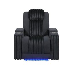Duran - Power Recliner With LED Lighting - Black