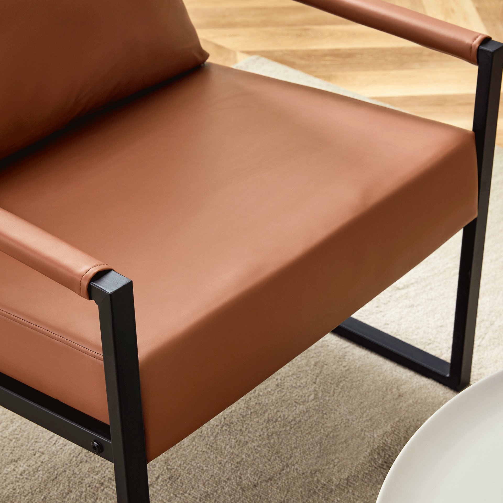 Classic Metal Frame Sofa Ergonomically Designed, A Perfect Blend Of Modern And Industrial Styles - Brown - Image 13