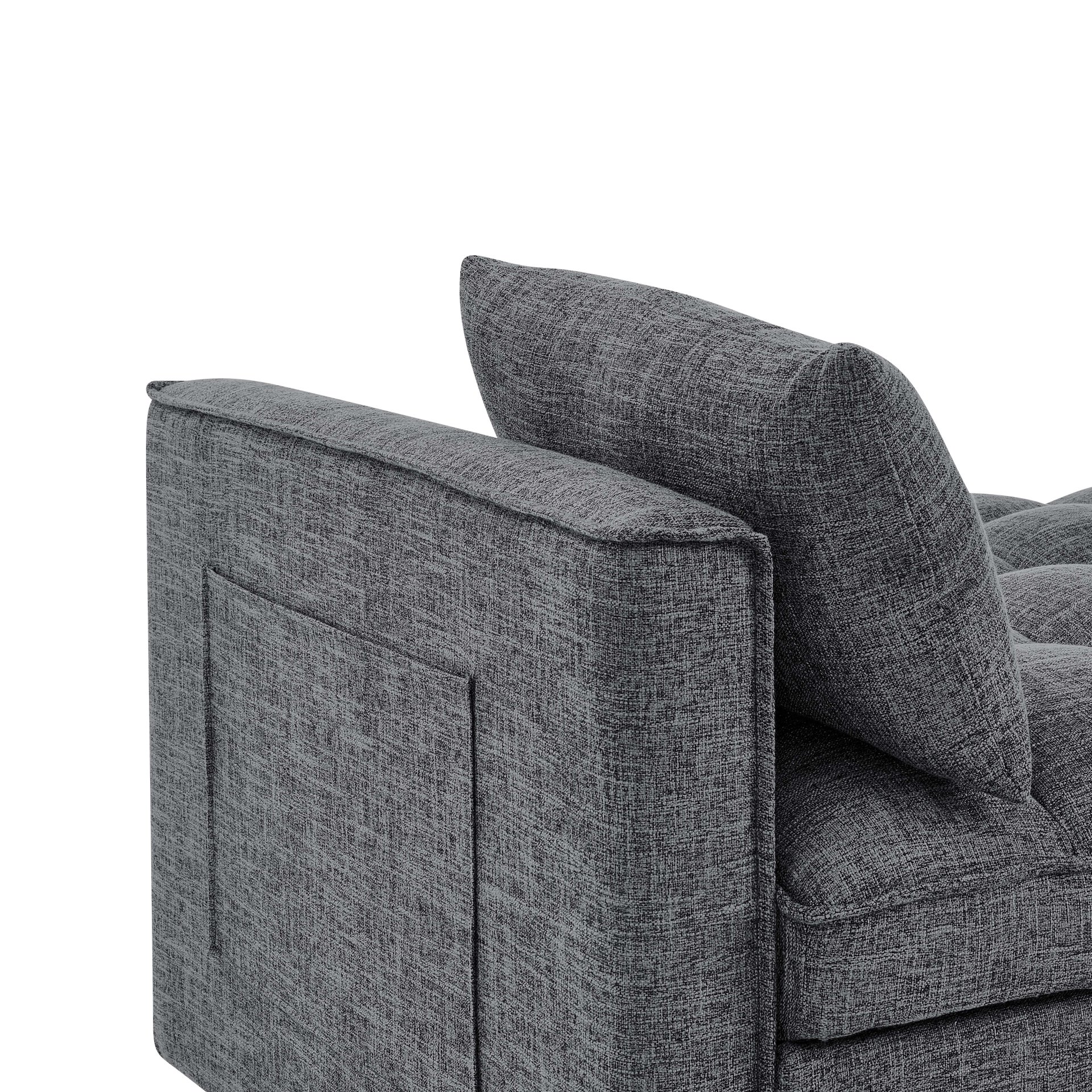 Sienna - Tufted Convertible Sleeper Sofa With Chaise - Gray - Image 11