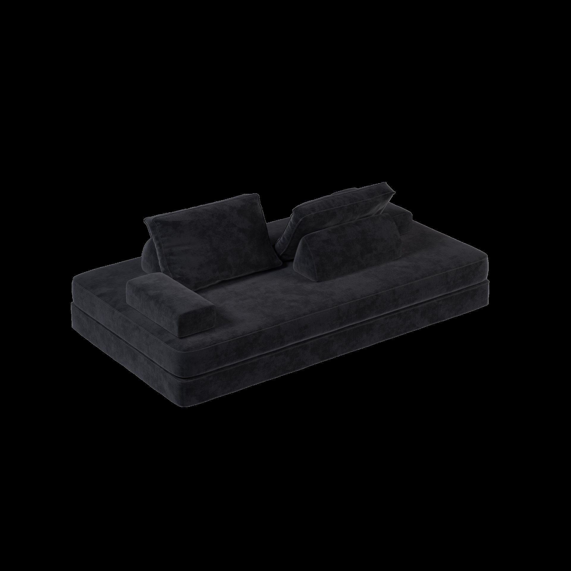 Multifunctional Convertible Sofa Bed With 2 Tumbler Backrests And 2 Pillows, Diy Modern Upholstered Couch - Dark Gray - Image 19