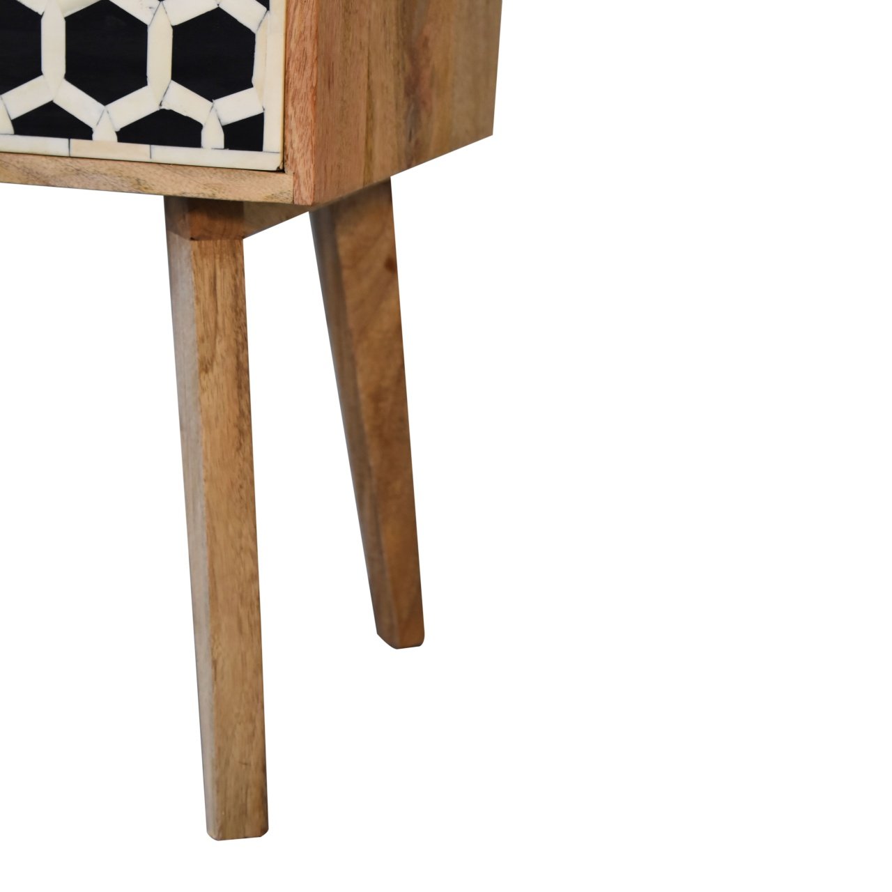 Inlay - Bone Scandi Bedside Table - Oak - Image 7