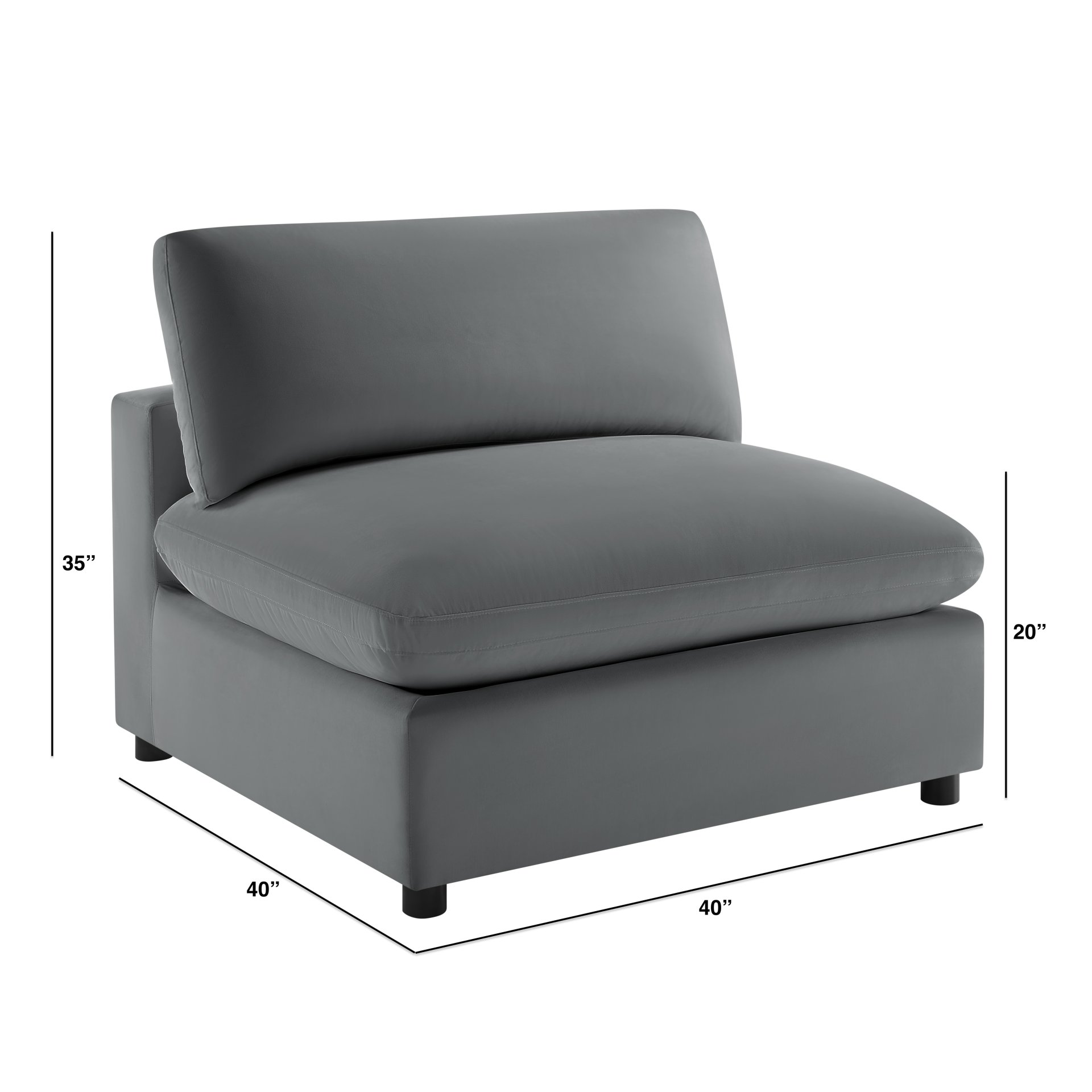 Caylie - Armless Slipper Chair - Charcoal - Image 3