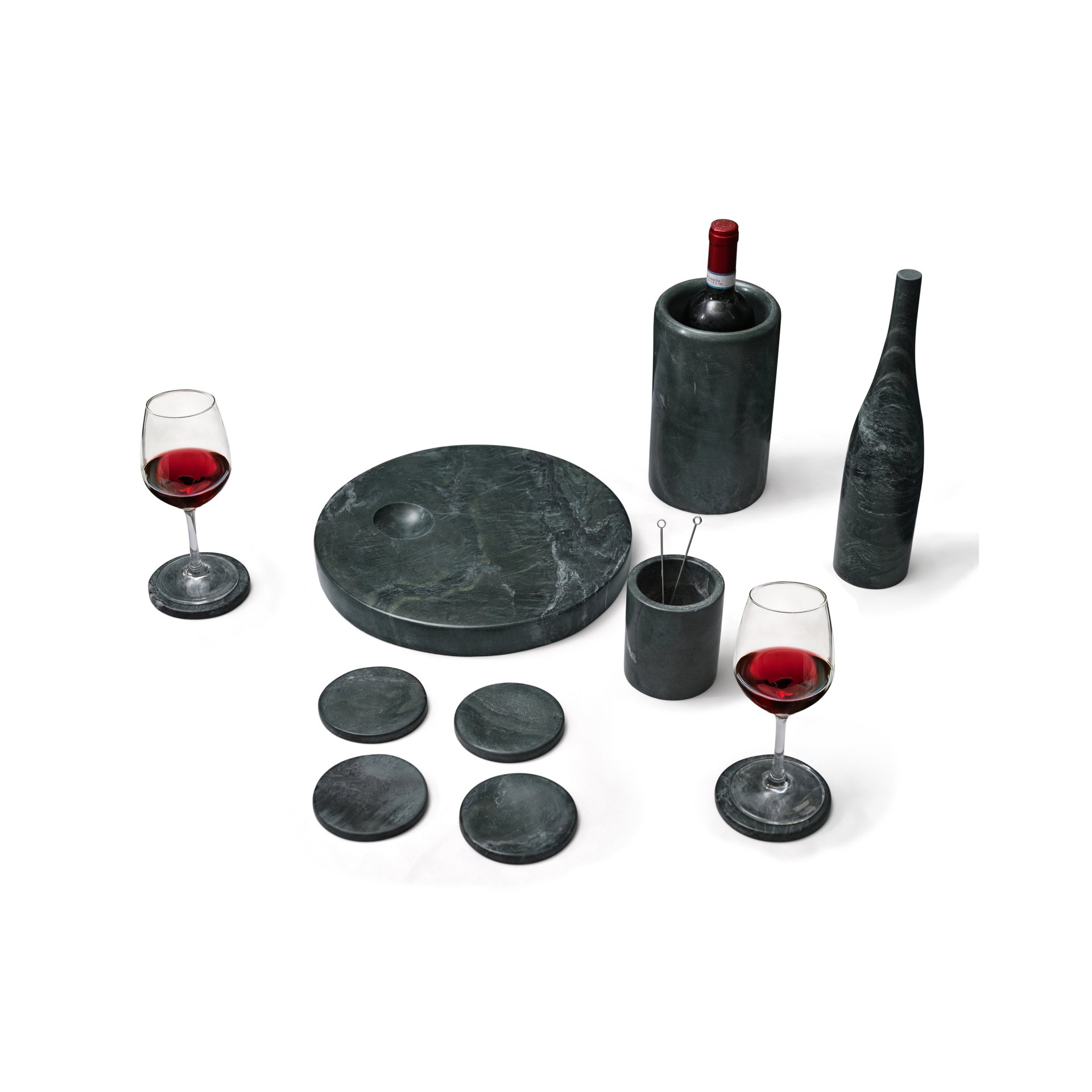 Natural Marble Dining Room Accessories Set, Luxury (Set of 10) - Green - Image 11