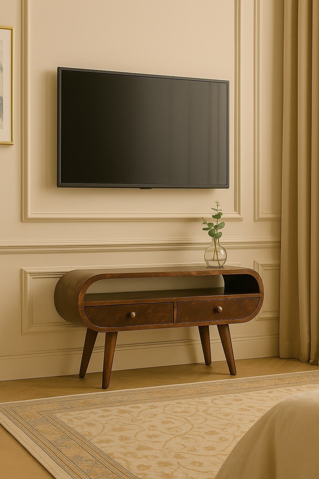 Circular TV Stand - Walnut - Image 11