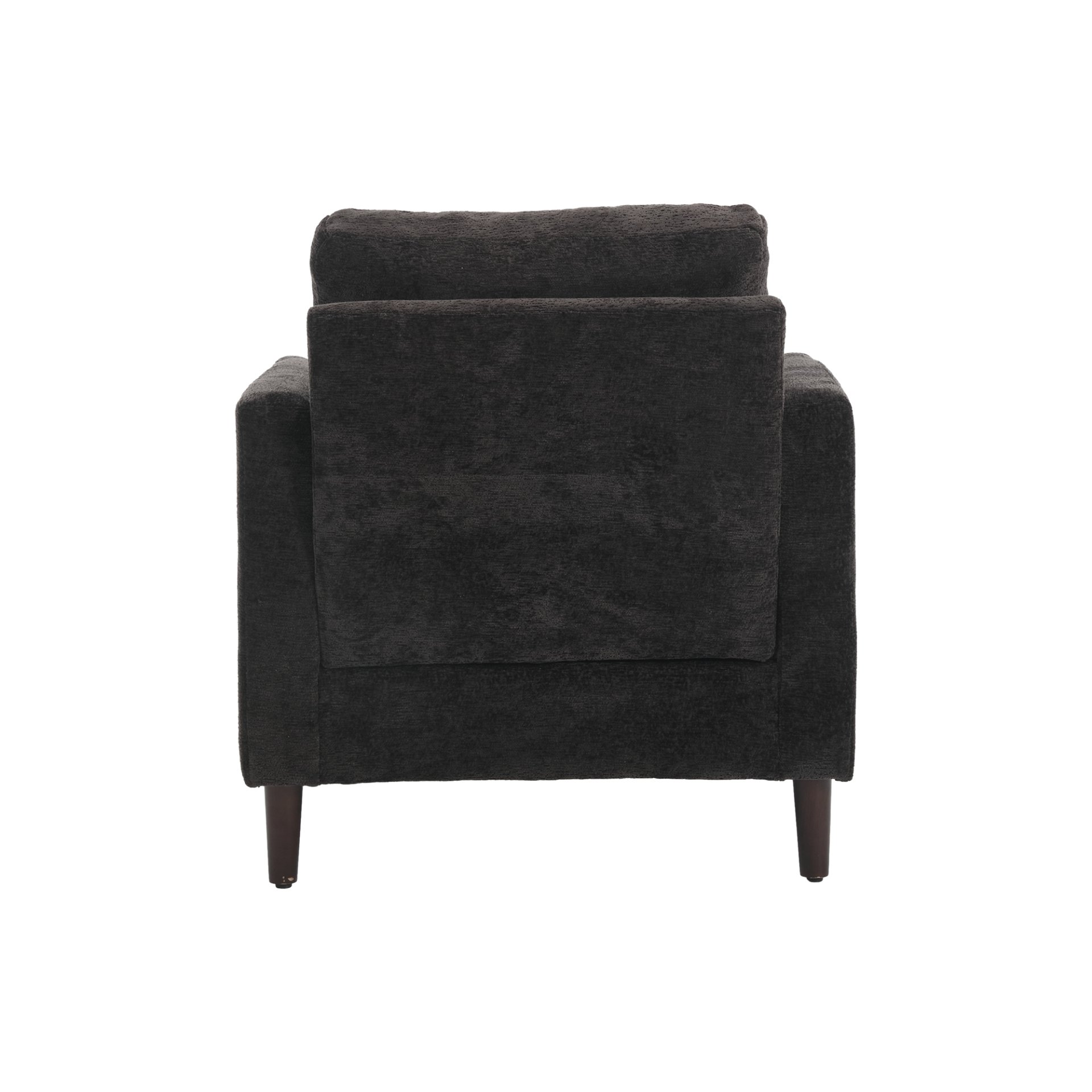 Modern Accent Chair Lounge Chair Chenille Tufted Club Chair Mid Century Arm Chair With Solid Wood Frame - Black - Image 9