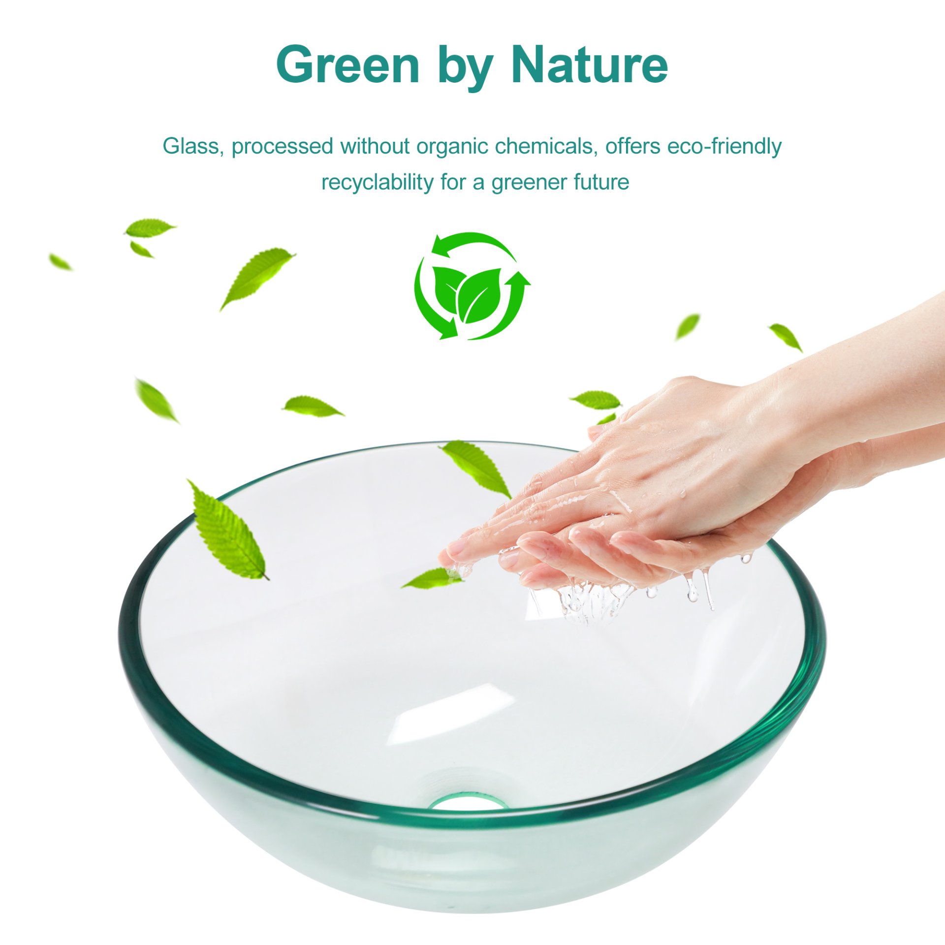 Artistic Vessel Sink With Pop Up Drain - Clear - Image 6