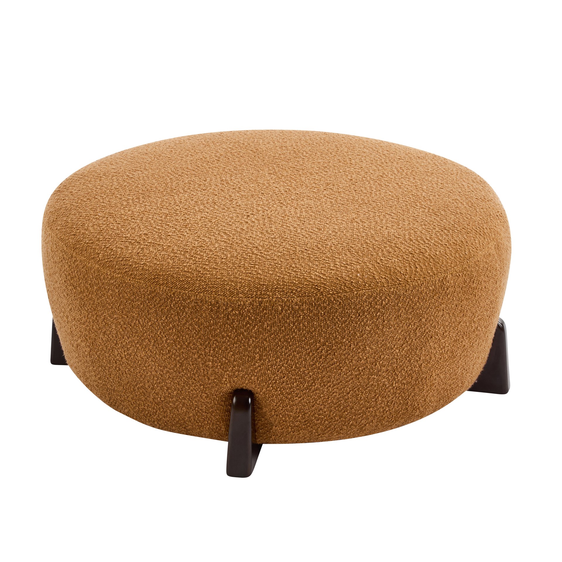 Modish - Round Ottoman - Natural Wood / Pumpkin Orange - Image 5