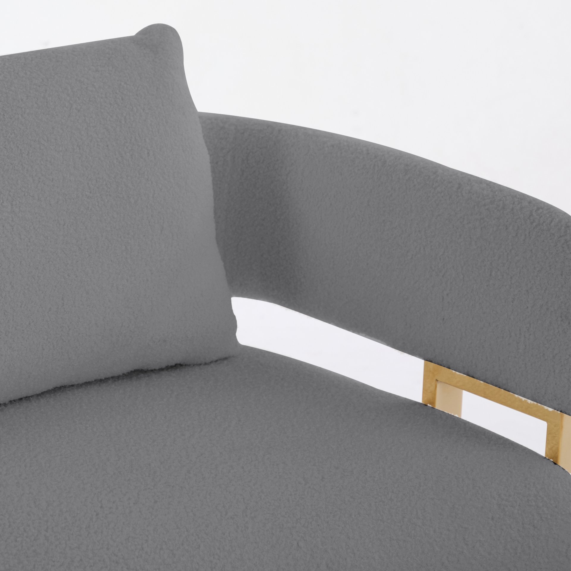 Decorative Upholstered Side Chair For Living Room - Gray / Gold - Image 7