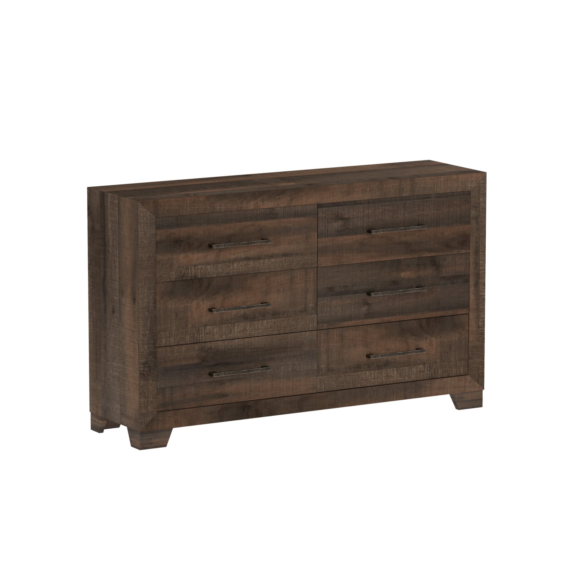 6 Drawer Wooden Dresser - Brown - Image 4