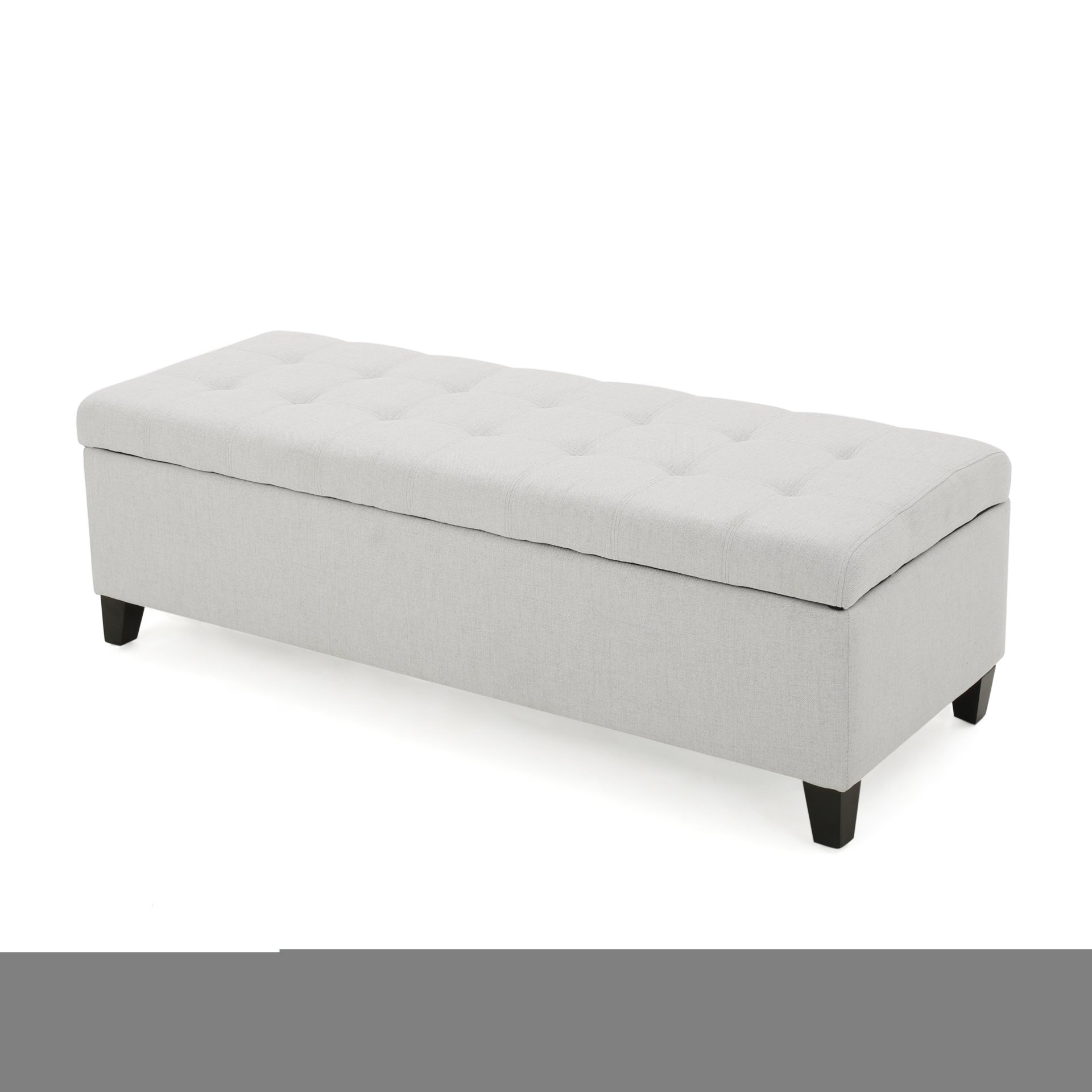 Home Mission - Upholstered Storage Ottoman Bench - Light Gray - Image 7