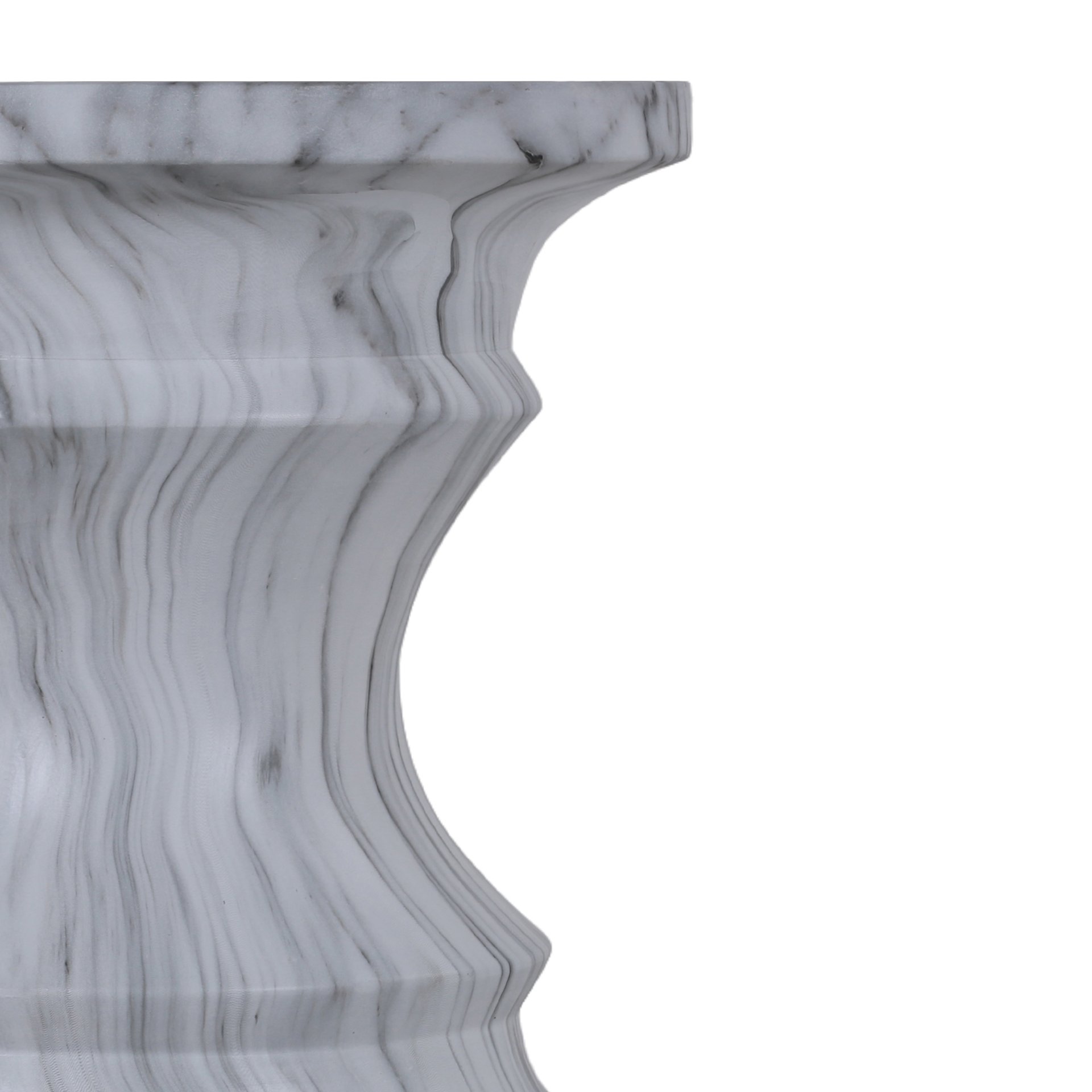 Geometric Round Outdoor End Table - Marble - Image 8