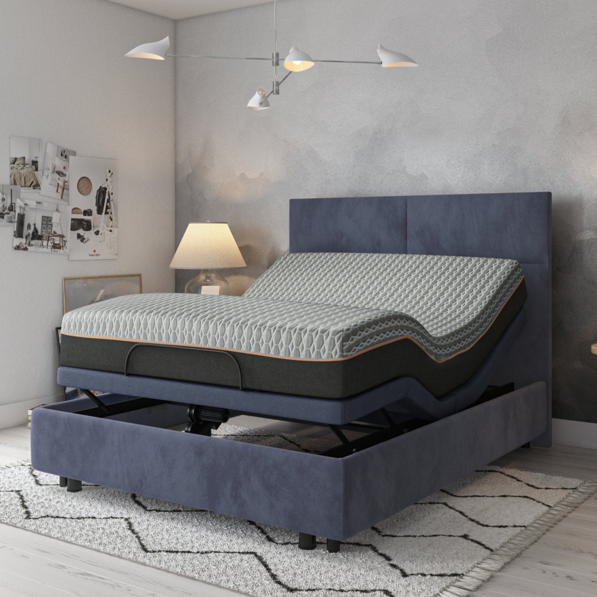 Bt3000 - Full Adjustable Bed Base With Head And Foot Position Adjustment - Blue / Gray - Image 11